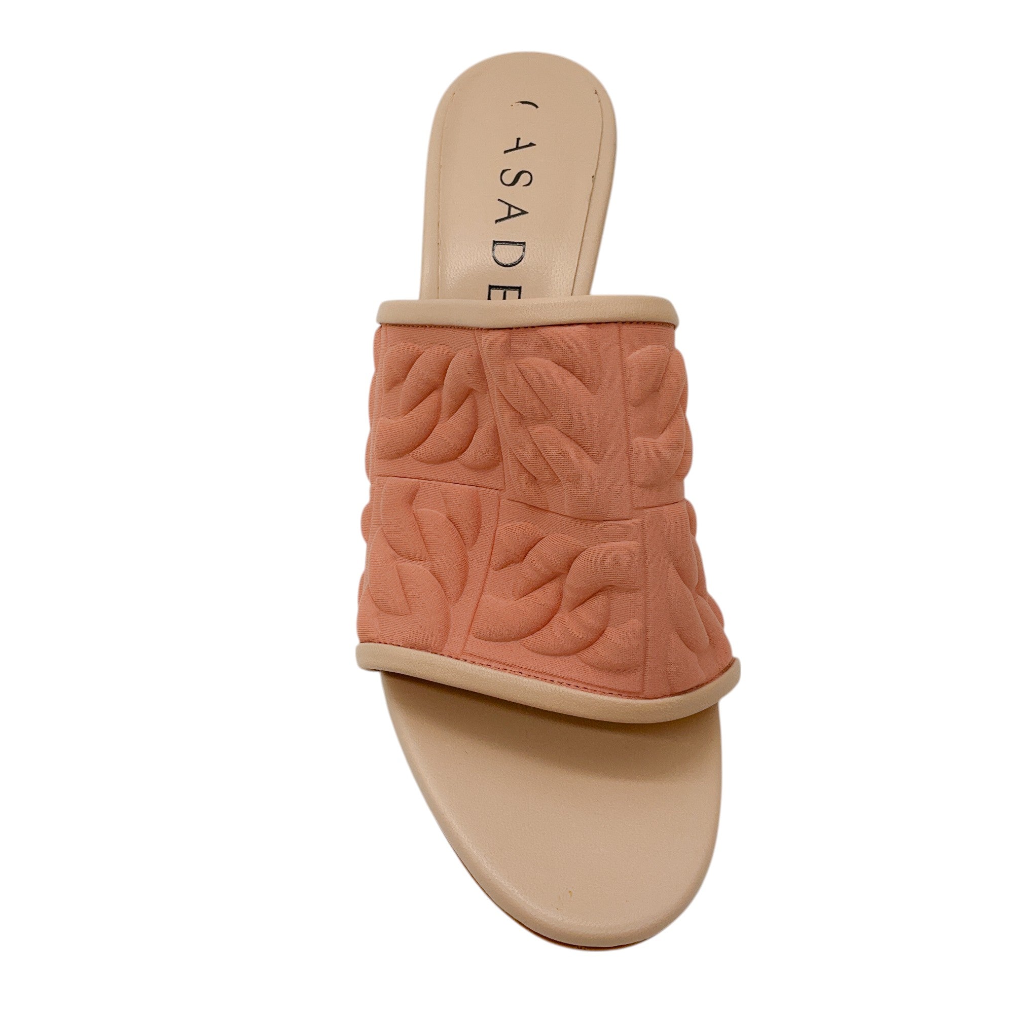 Casadei Peach Textured Scuba Mule Sandals for Women - Comfortable Summer Slide Shoes with Non-Slip Sole | Perfect for Beach, Poolside, and Vacation Outfits