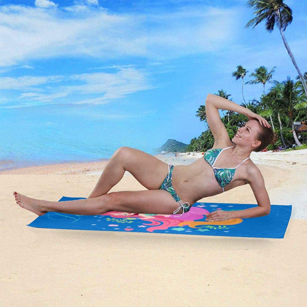 Custom Personalized Mermaid Beach Towels for Women & Girls - Quick Dry Super Soft Microfiber Bath Towel with Name - 30×60 Inches Large Size - Perfect for Pool, Beach, Vacation & Spa Days (Mermaid 7)