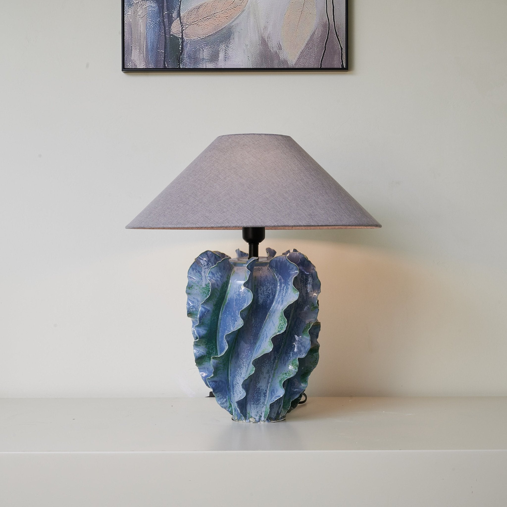 Azure Wave Table Lamp - Modern LED Night Light for Bedroom, Living Room & Office - Soft Ambient Lighting for Relaxation & Reading