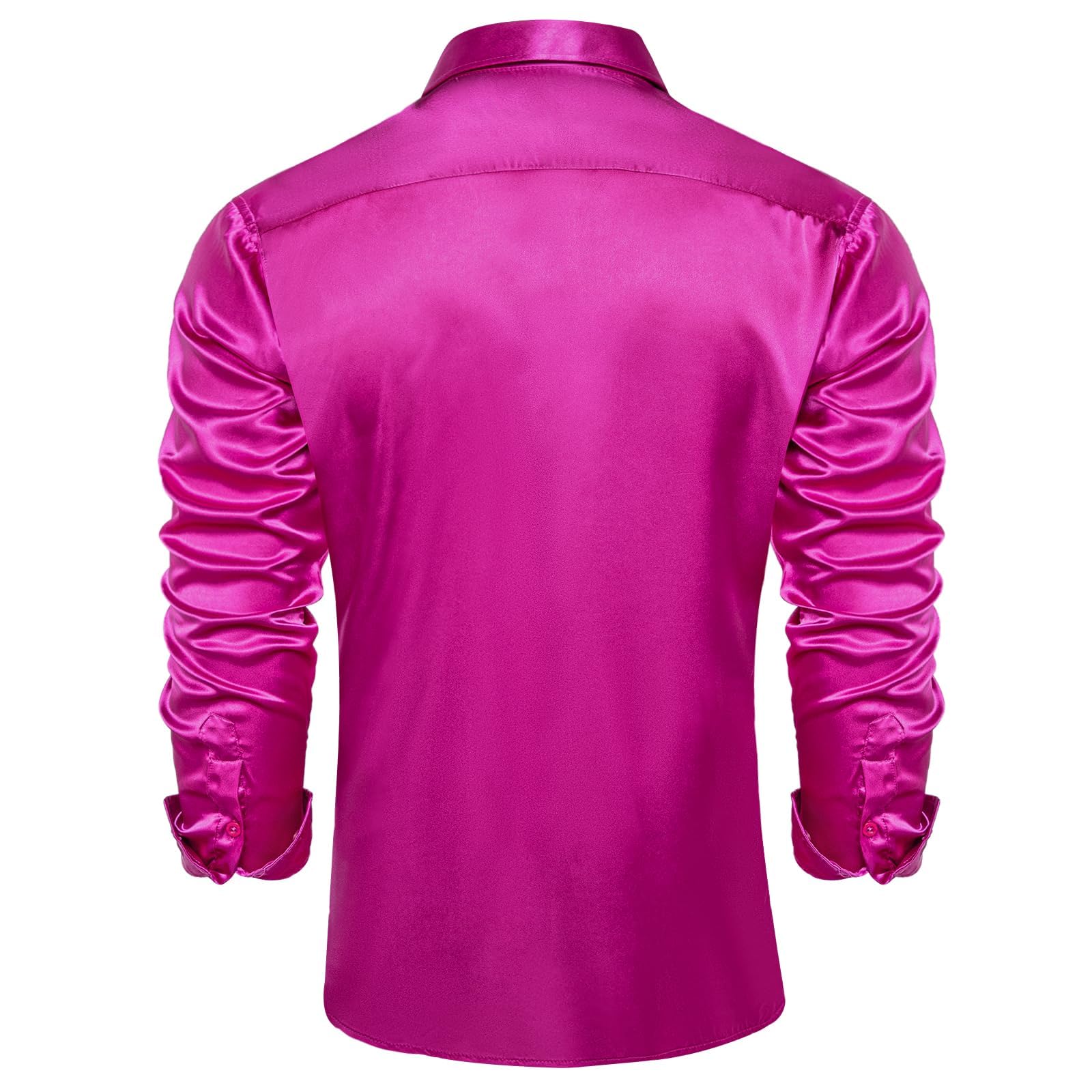 Premium Men's Long Sleeve Satin Dress Shirt - Shiny Button Down Formal Shirt with Pocket, Regular Fit for Wedding, Party & Business Occasions | Elegant Office Wear & Special Event Attire