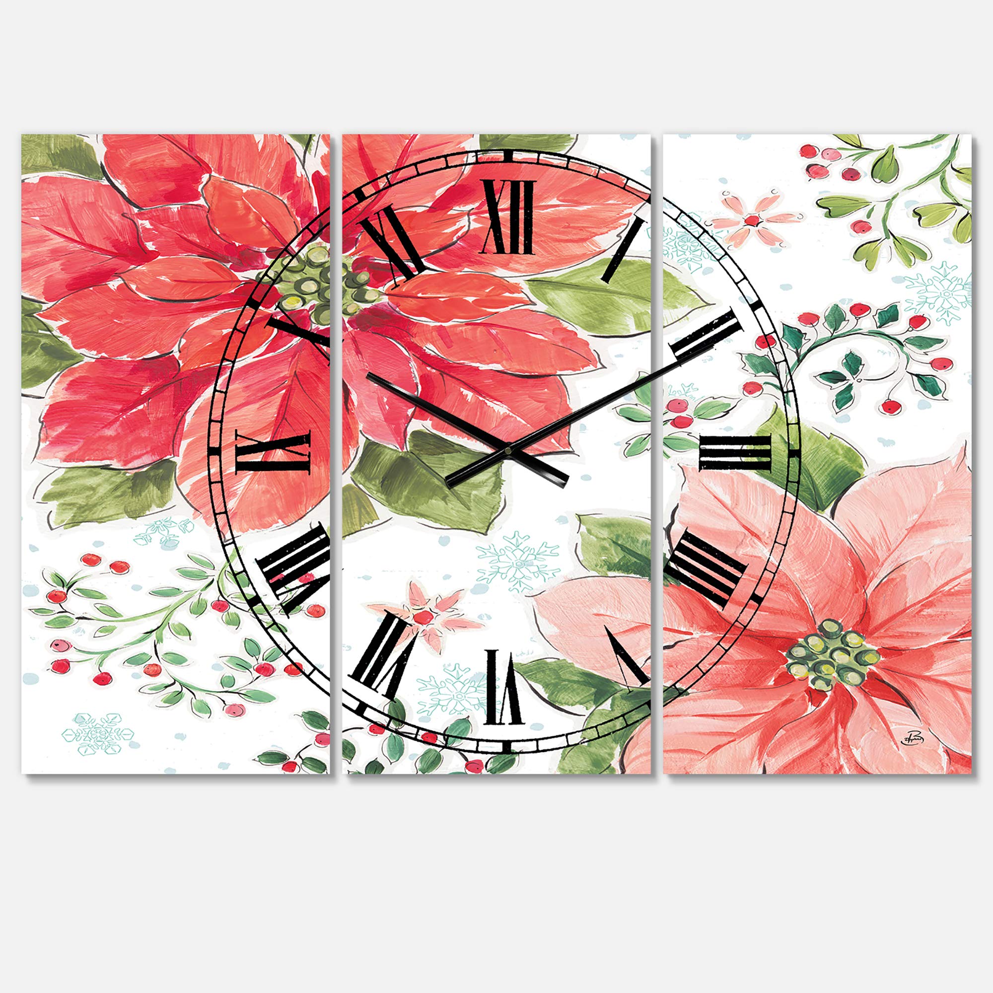 Designart Hibiscus Paradise Round Metal Wall Clock - Vintage Cottage Style Home Decor for Living Room, Bedroom, Office | Perfect Wall Art for Coastal, Boho & Farmhouse Interiors
