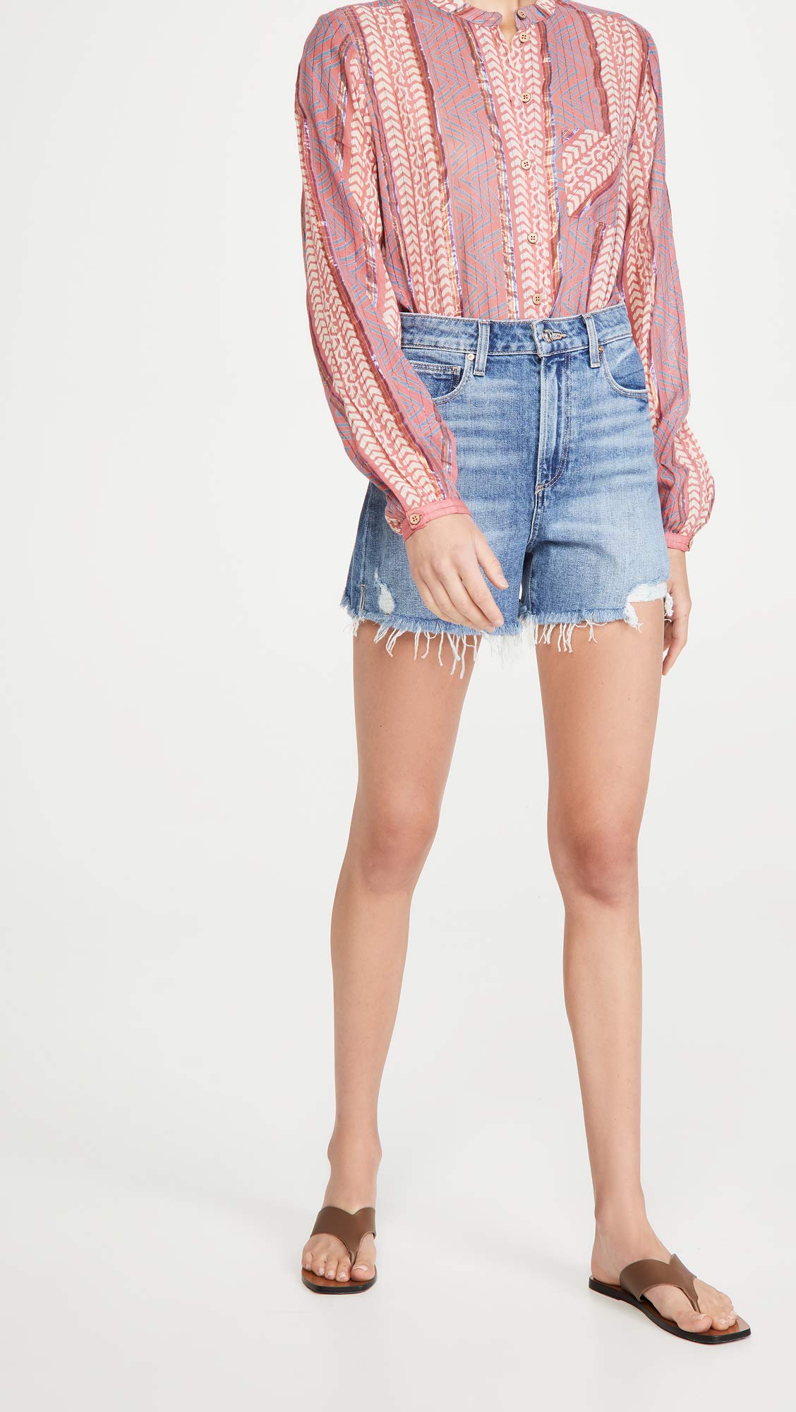PAIGE Women's Dani High Waisted Denim Shorts - Comfortable Stretch Jeans Shorts for Summer, Casual Outfits & Beach Vacations