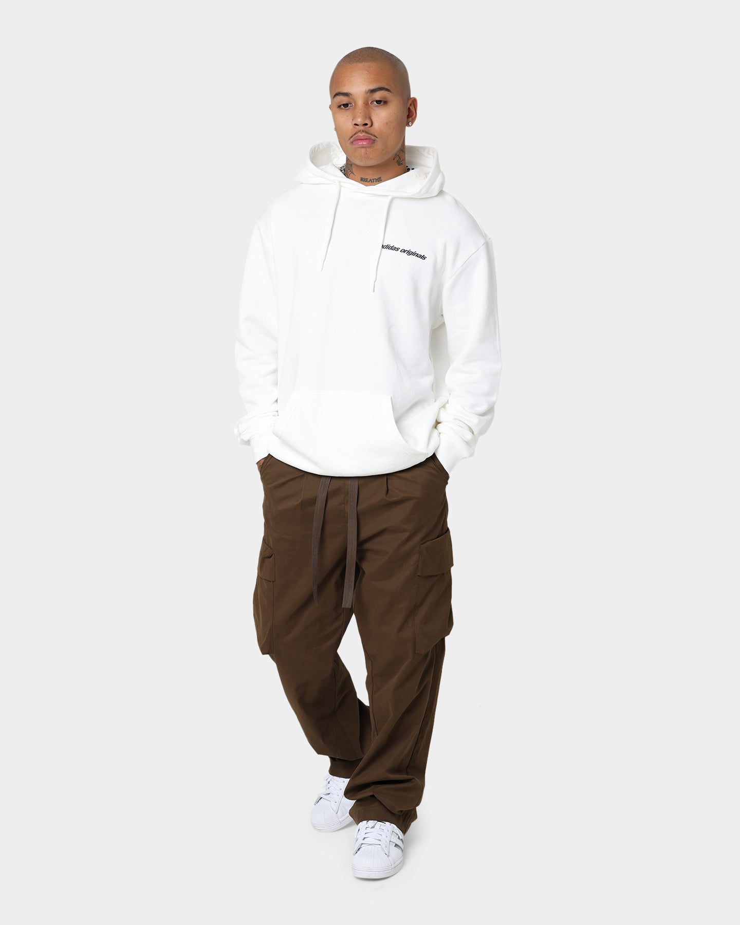 Adidas Yung Z Hoodie Core White - Men's Casual Pullover Sweatshirt for Streetwear & Everyday Comfort