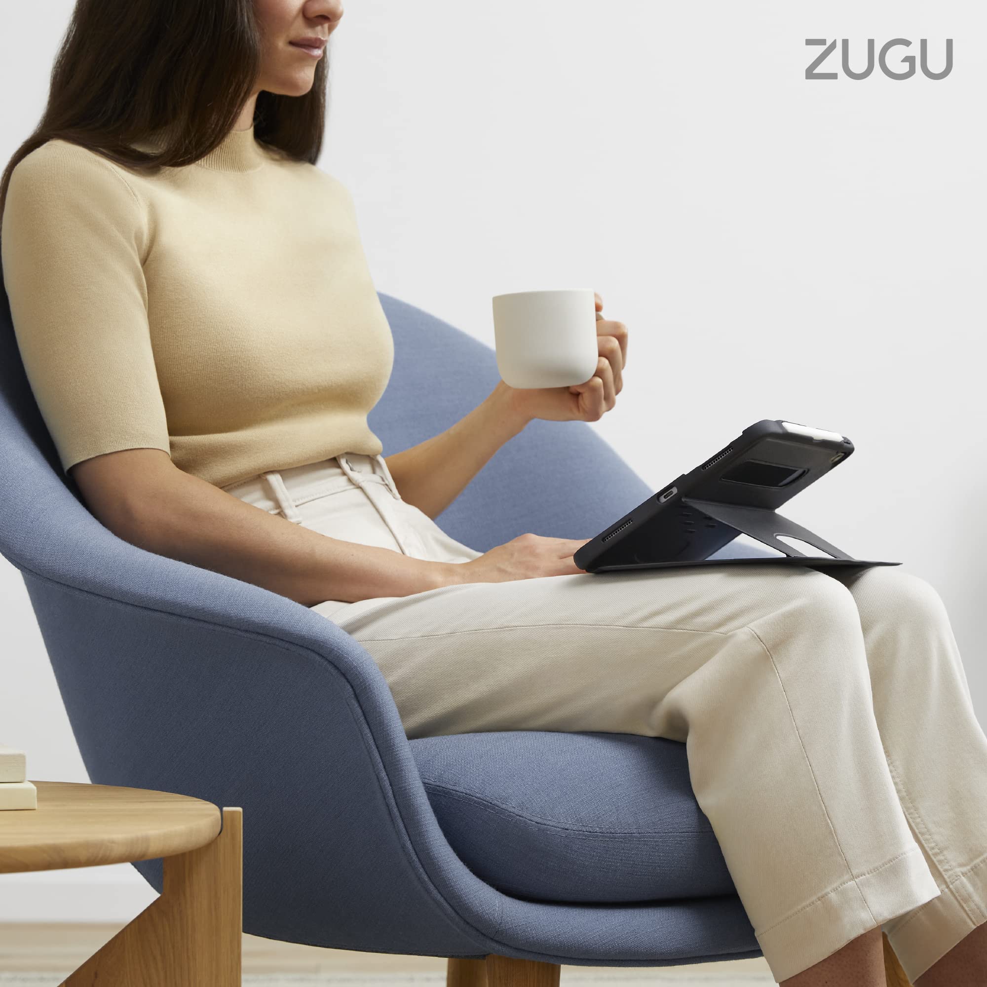 ZUGU Ultra Thin Protective Case for iPad Air 11 (M3 2025 / M2 2024) & iPad Air 4/5 10.9 Inch (2020/2022) - Magnetic Stand Cover with Apple Pencil Charging & Storage - Black | Perfect for Work, Travel & Home Use