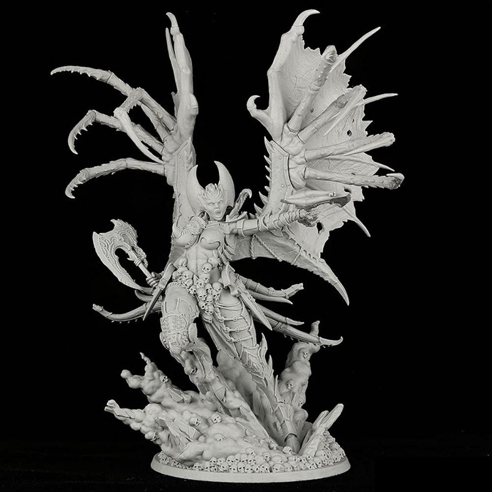 225mm Tall Unpainted Ancient Woman Warrior Resin Statue - DIY Miniature Model Kit for Wargaming, Tabletop RPG & Collectors