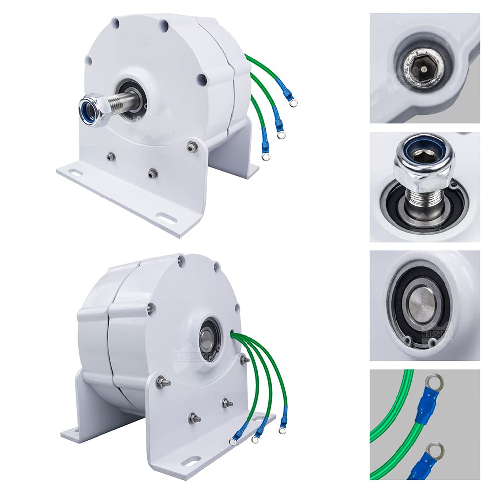 8000W 12V/24V 3-Phase Gearless Permanent Magnet AC Alternator - Wind Turbine, Water Turbine & Diesel Engine Generator (220V) - Perfect for Off-Grid Power, Renewable Energy Systems & Emergency Backup