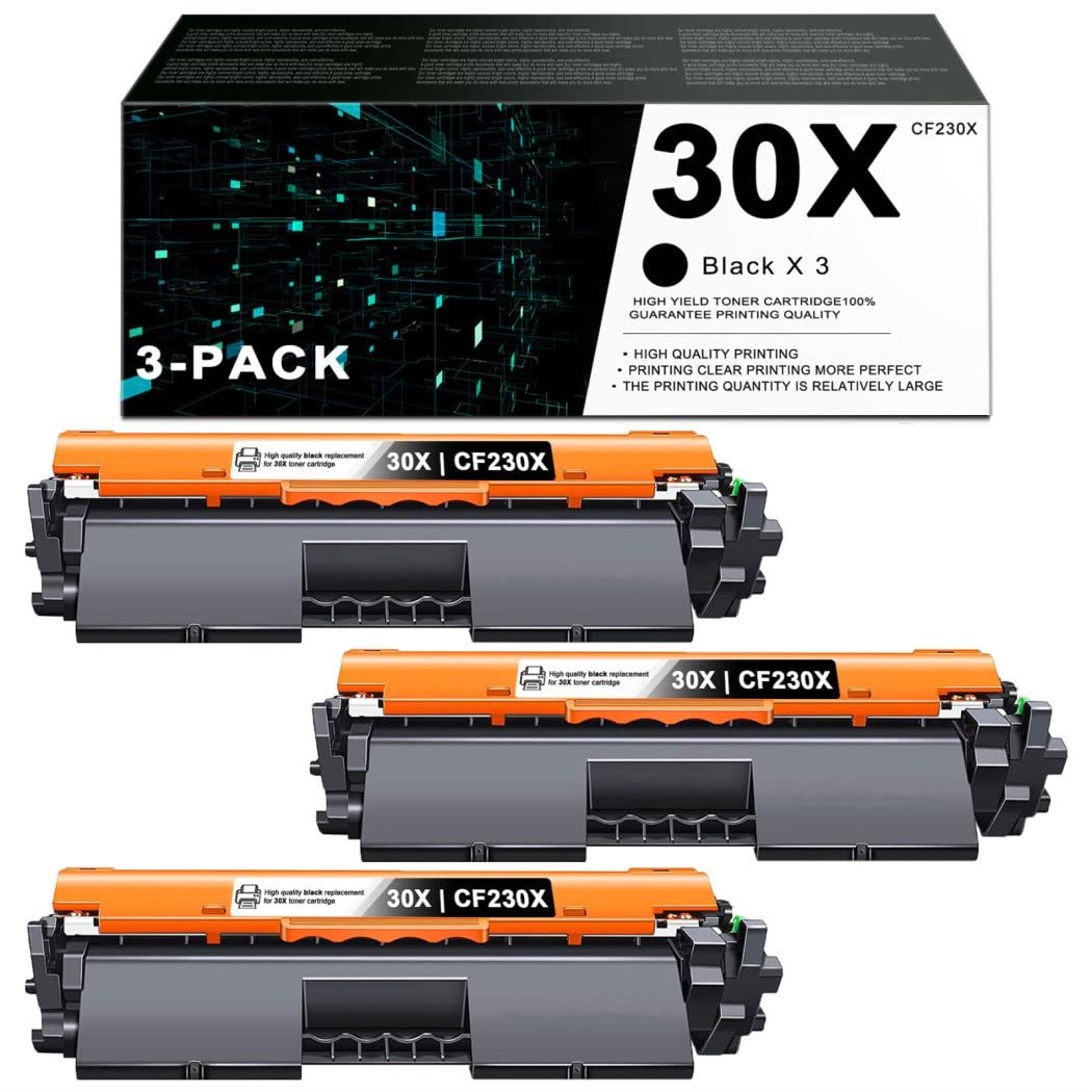 EAXIUCE CF230X High Yield Toner Cartridge (3-Pack) - Compatible with HP Pro M203d M203dn M203dw MFP M227d M227sdn M227fdw M227fdn Ultra MFP M230sdn M230fdw Printers - Black Replacement Toner for Office & Home Printing Needs