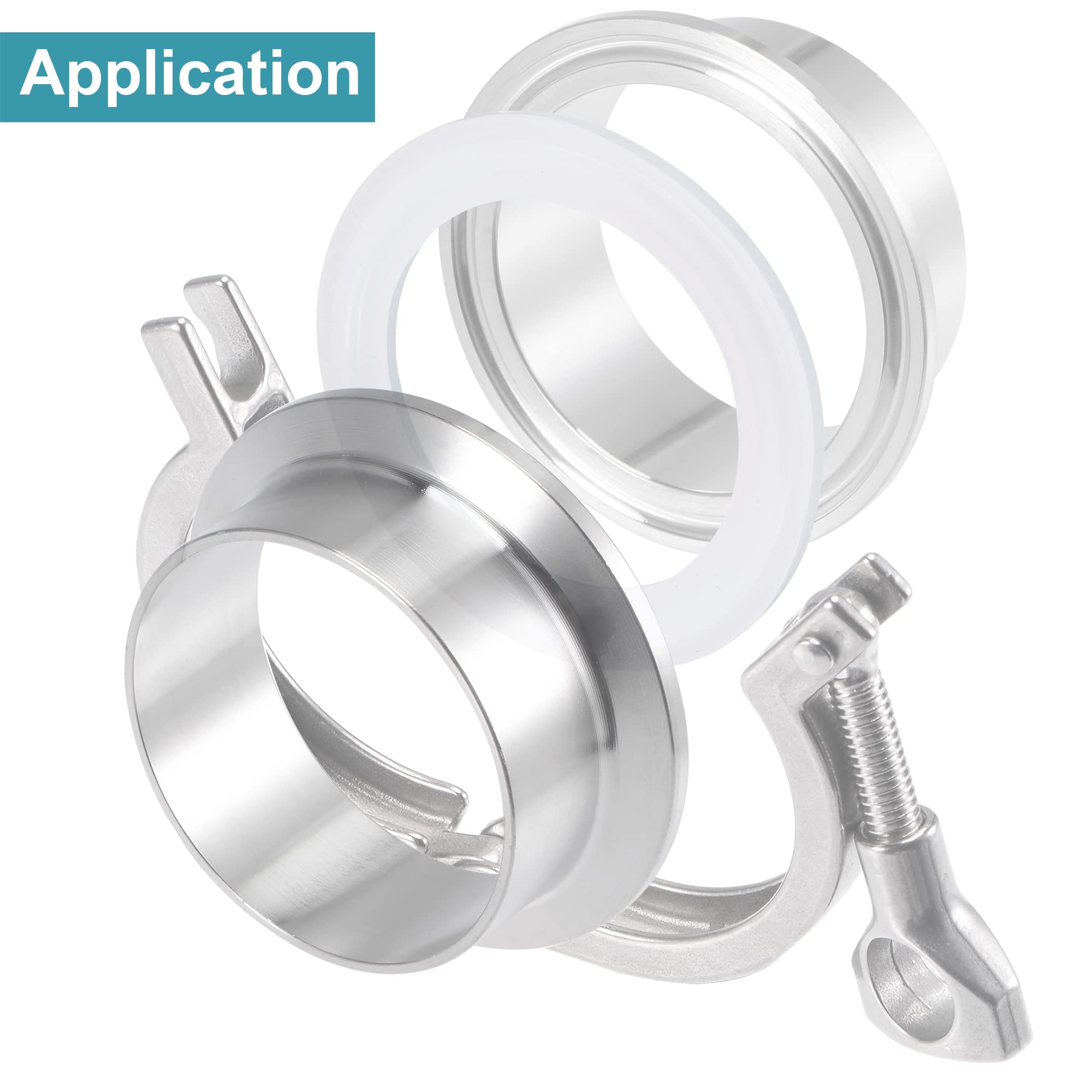 High-Quality 2 Inch Silicone Rubber Gasket - Industrial Flange O-Ring for Clamp Connections (White) - Perfect for Plumbing, HVAC, and Food Processing Equipment