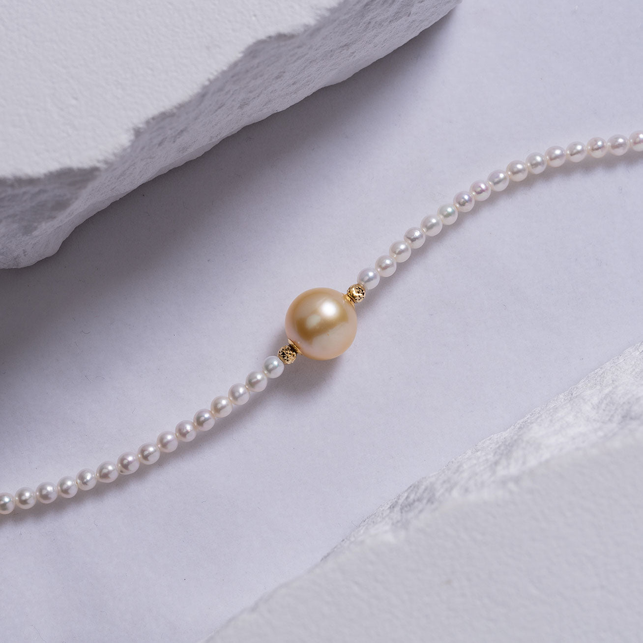 18K Gold South Sea Golden Pearl Necklace KN00125 - Luxury Women's Jewelry Gift for Wedding, Anniversary & Special Occasions