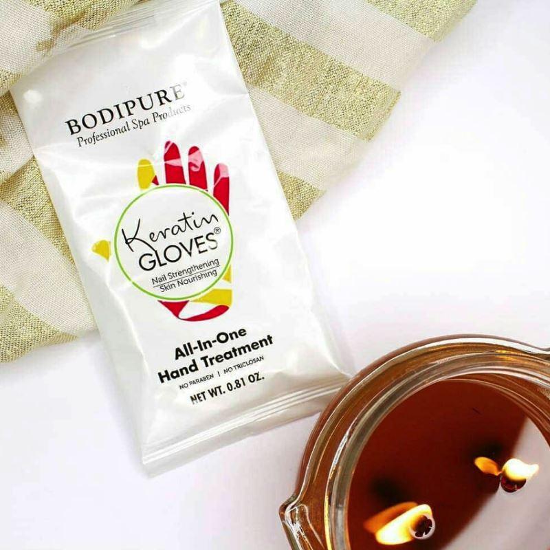 Keratin Gloves for Natural Moisturizing Hand Treatment - Deep Hydration & Repair - Bodipure White Sachet - Perfect for Spa, Night Care & Dry Skin Relief