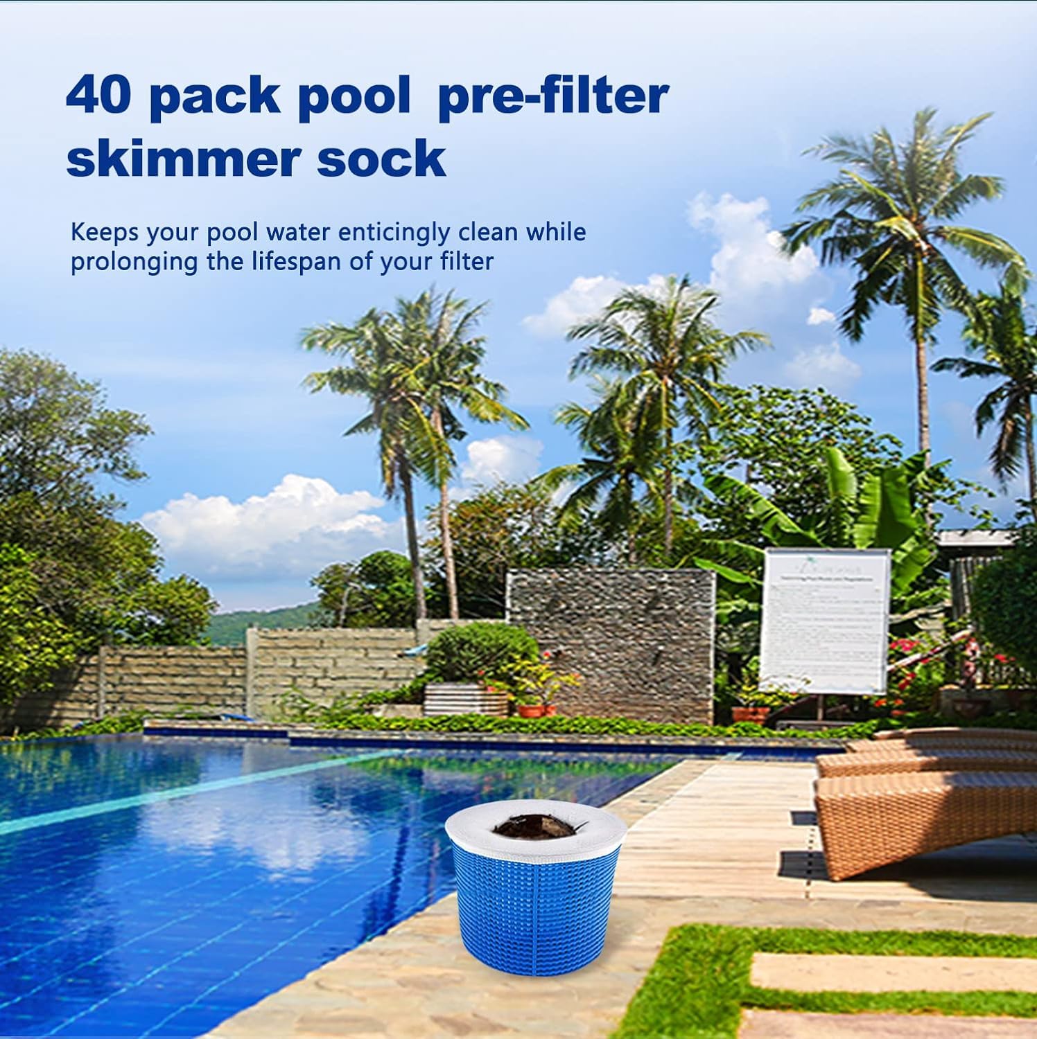 30 Pack Pool Skimmer Socks - Premium Mesh Filter Covers for Inground & Above Ground Pools - Traps Leaves, Debris & Small Particles - Fits Most Pool Skimmers & Filter Baskets - Perfect for Summer Pool Maintenance & Water Clarity