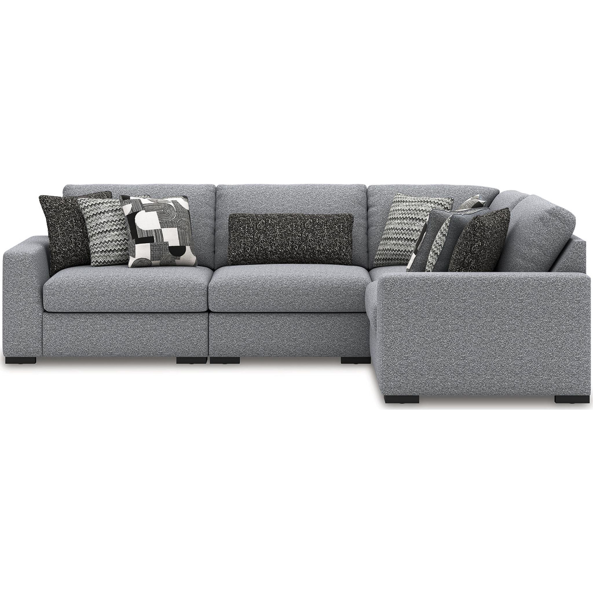 Bealton 4-Piece Sectional Sofa Set in Salt & Pepper Color - Modern L-Shaped Couch for Living Room, Family Room & Lounge Areas