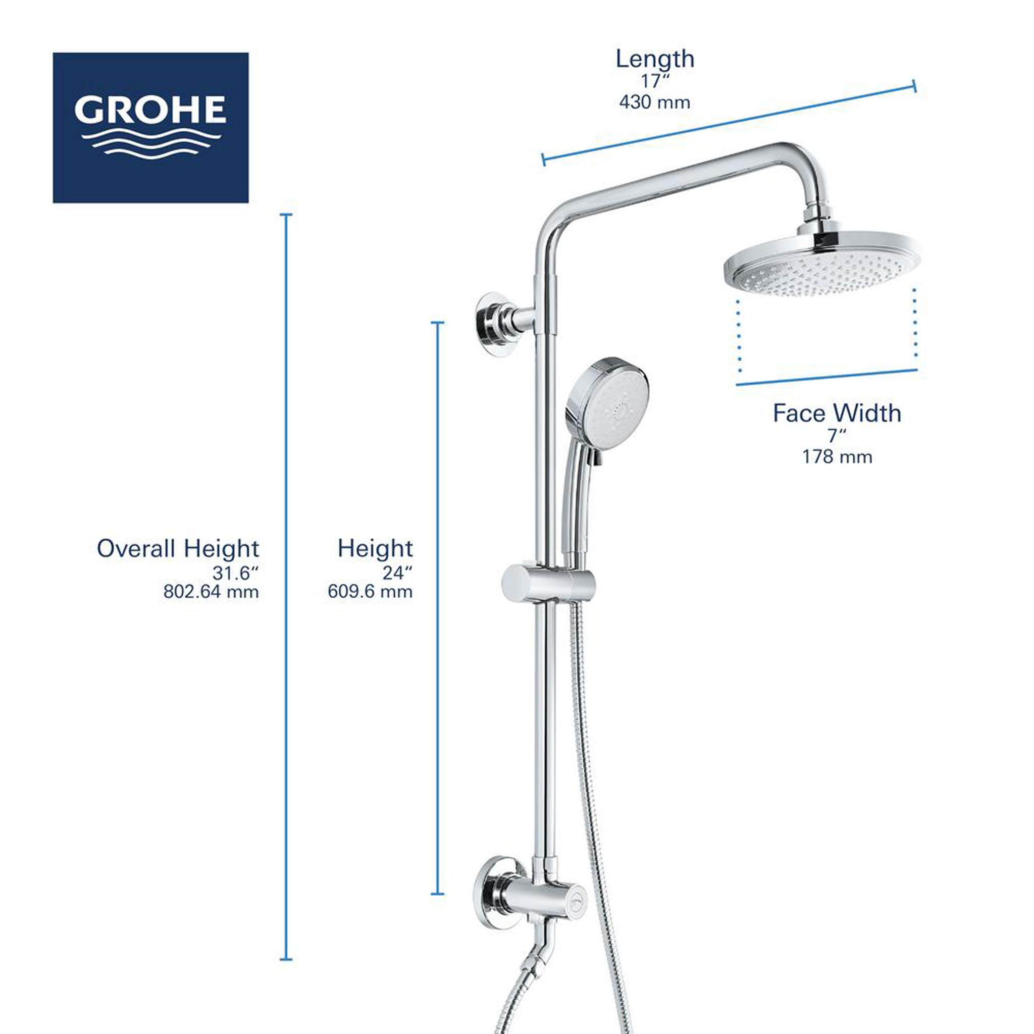 High Pressure Shower System 1.75 GPM - Water Saving Rainfall Shower Head with Handheld Spray - Perfect for Bathroom Renovation & Spa-Like Shower Experience