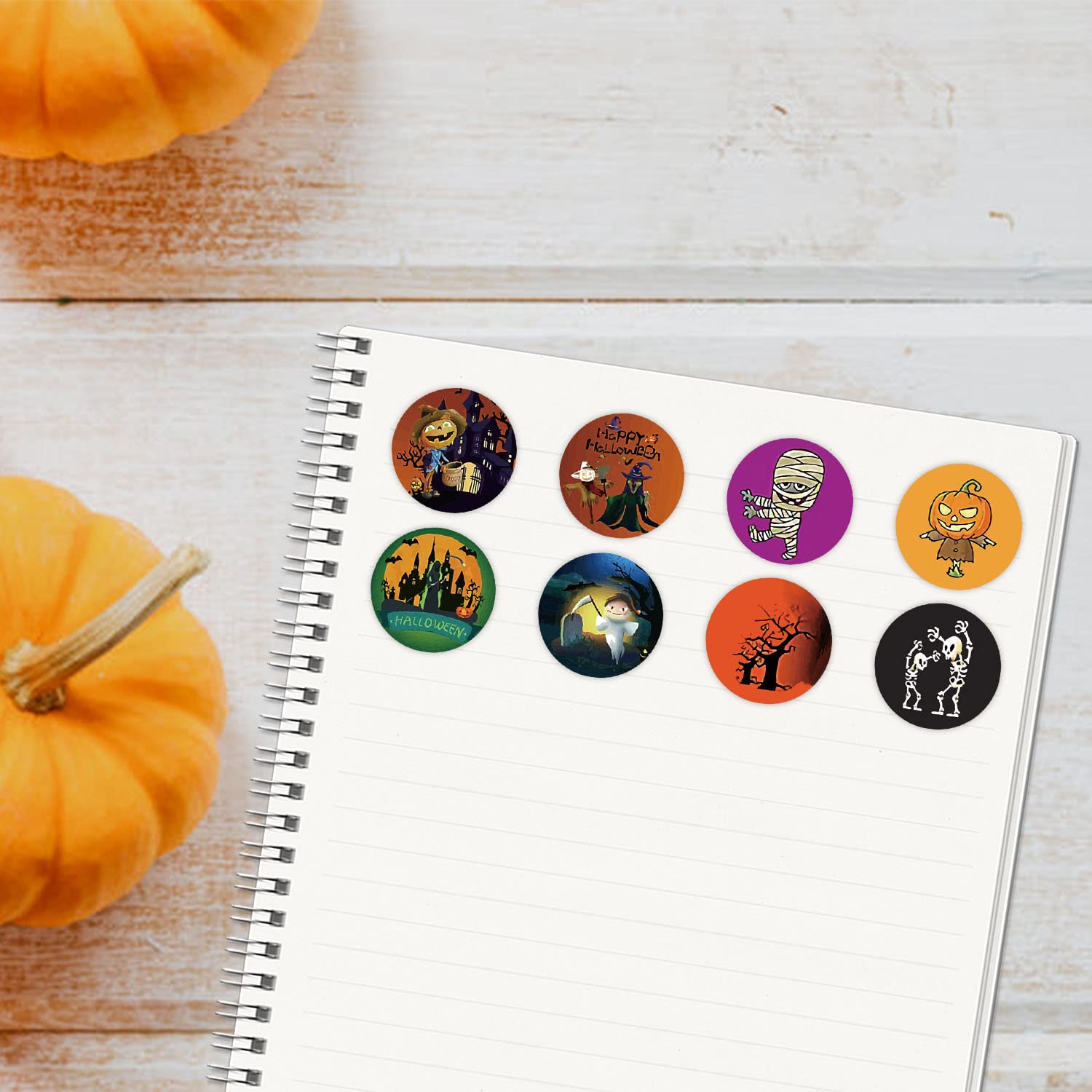 1000 PCS Halloween Stickers for Kids - 2 Rolls Pumpkin Ghost Stickers Bulk, Self-Adhesive Party Decorations for Halloween Favors, Trick or Treat, Classroom Activities & Scrapbooking
