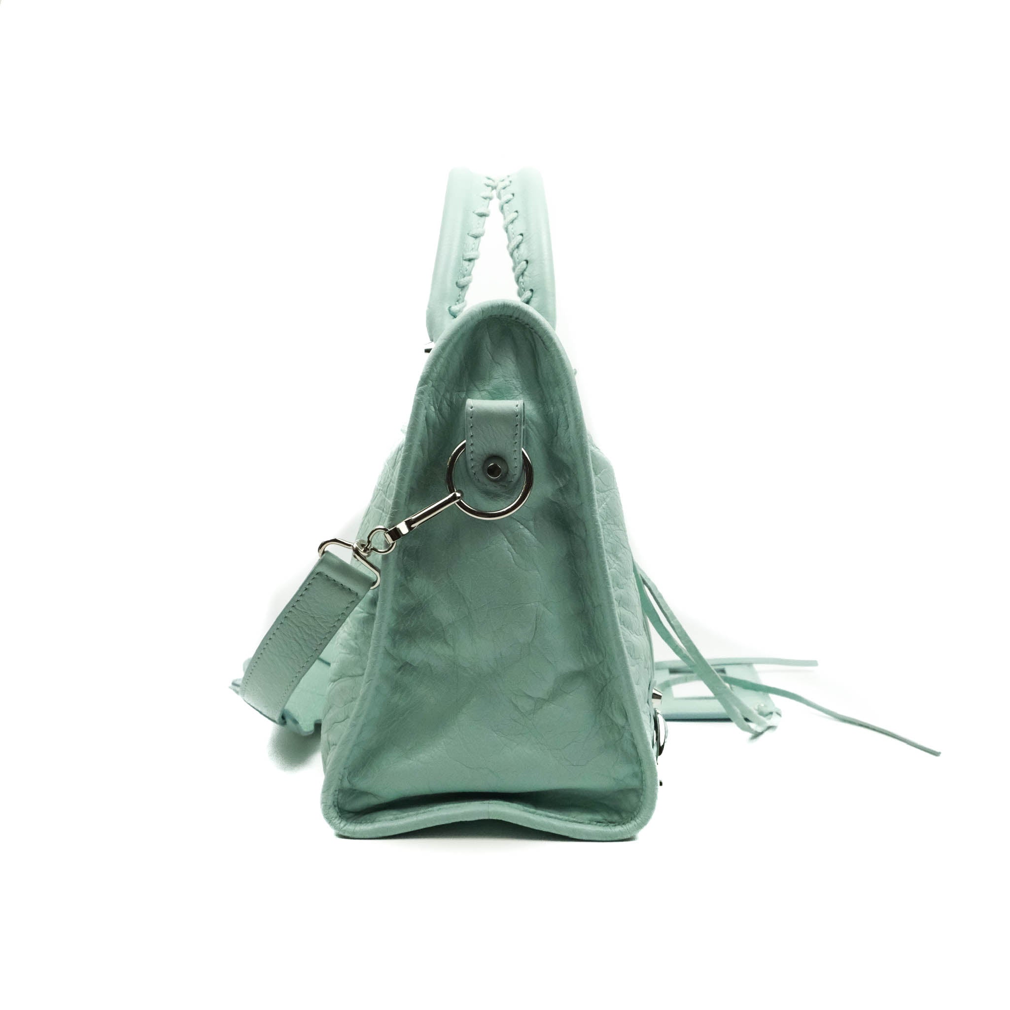 Balenciaga Classic City Bag in Tiffany Blue Calfskin with Silver Hardware - Luxury Designer Handbag for Women, Perfect for Everyday Use, Work & Special Occasions