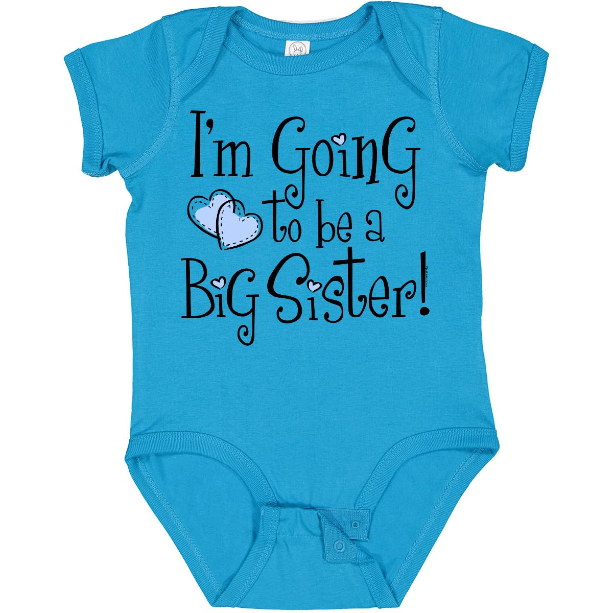 Inktastic Heart New Big Sister Baby Bodysuit - Cute & Comfortable Infant Onesie for Newborn Girls - Perfect Baby Shower Gift & Sibling Announcement Outfit