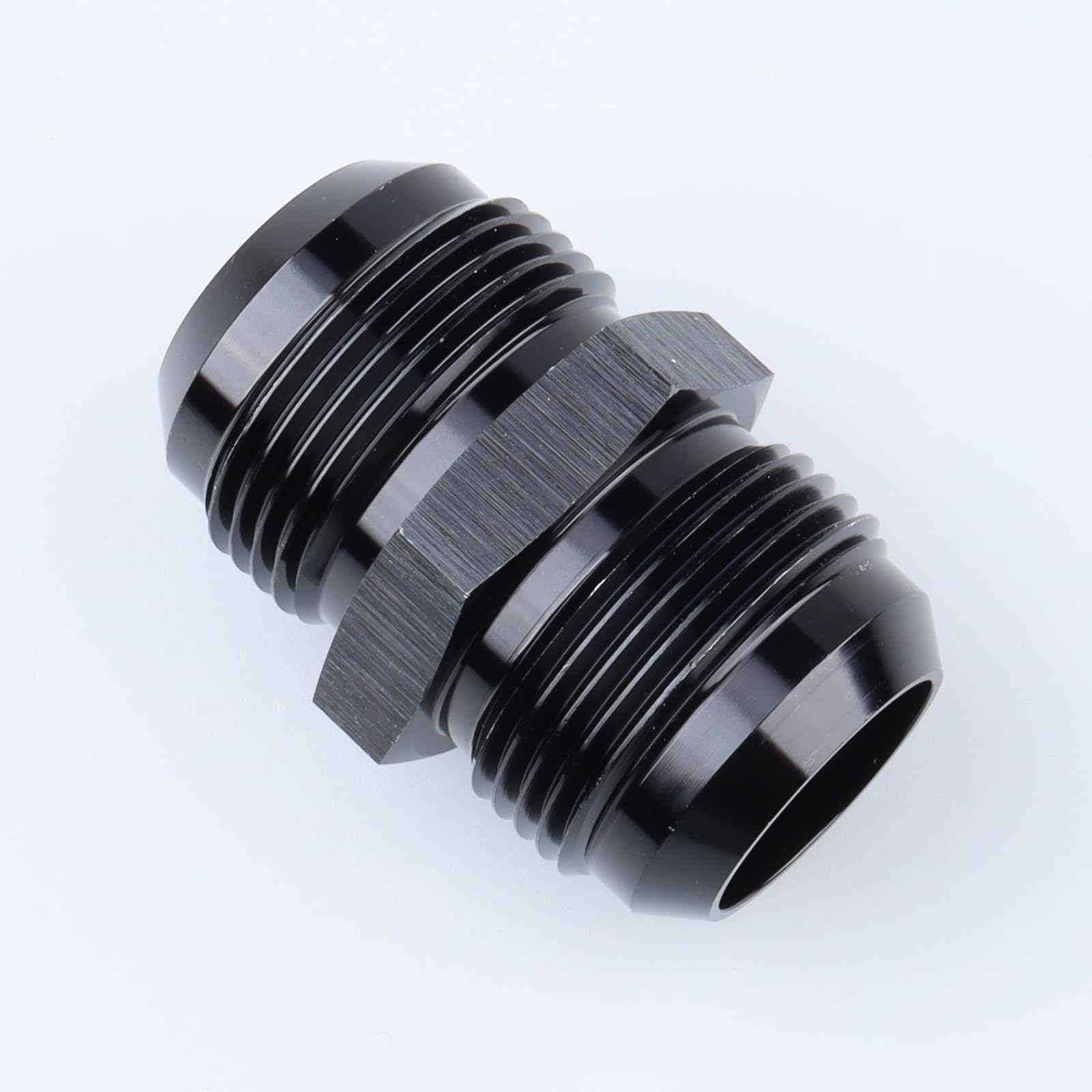 -16 AN Male Flare to -16 AN Male Coupling Hose Union Fuel Fitting Adapter - High-Quality Aluminum Black for Fuel Lines, Oil Systems & Hydraulic Connections - Perfect for Automotive, Marine & Industrial Applications