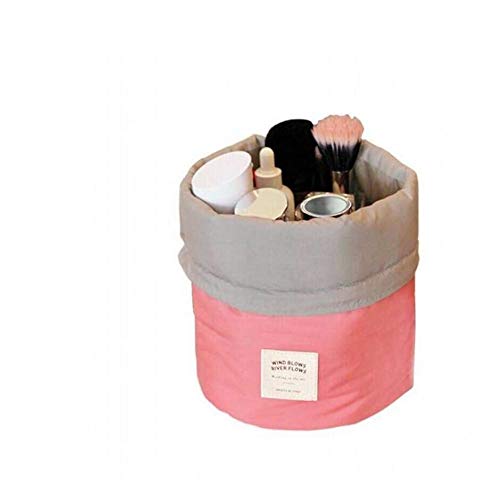 POXEFLIP Premium Barrel Shaped Cosmetic Bag - Large Capacity Waterproof Makeup Organizer for Women | Travel Toiletry Storage, Bathroom Organization & Gift Idea