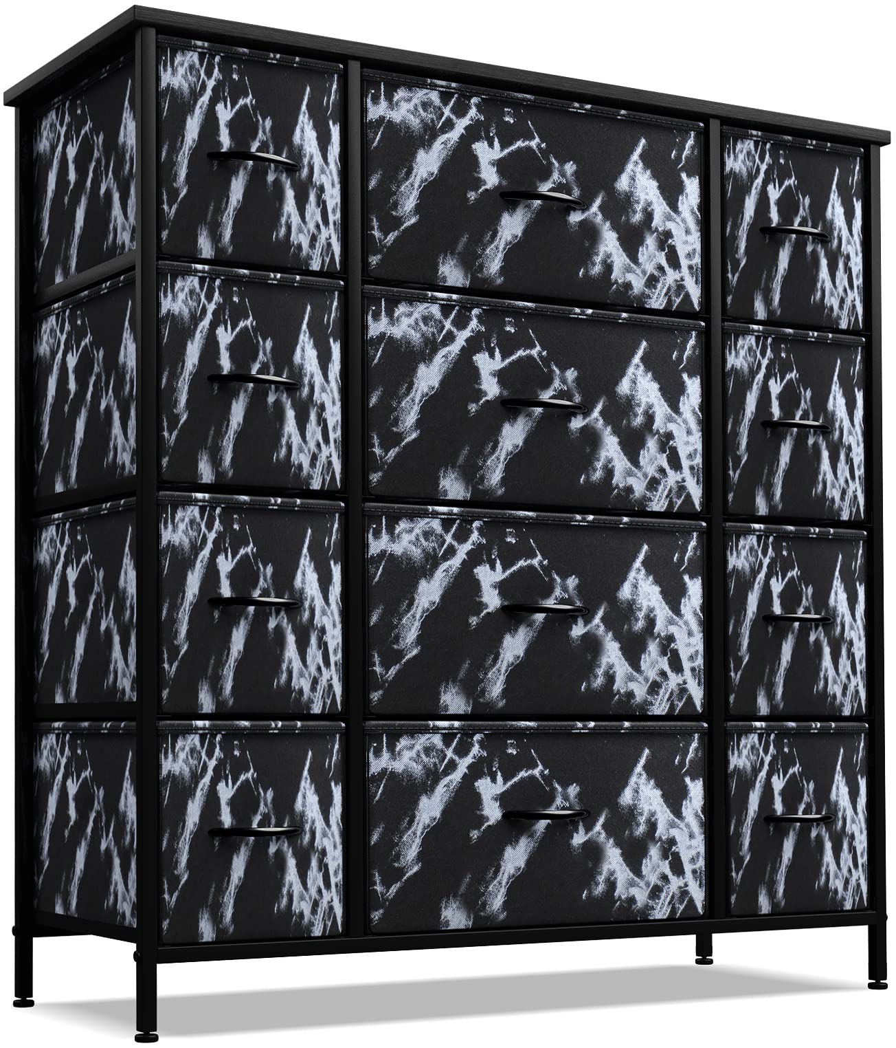 Sorbus 12-Drawer Dresser Organizer - Sturdy Steel Frame with Wood Top & Easy Pull Fabric Bins for Clothes Storage - Large Bedroom, Living Room, Nursery & Closet Storage Furniture - Perfect for Organizing Clothes, Toys & Home Essentials