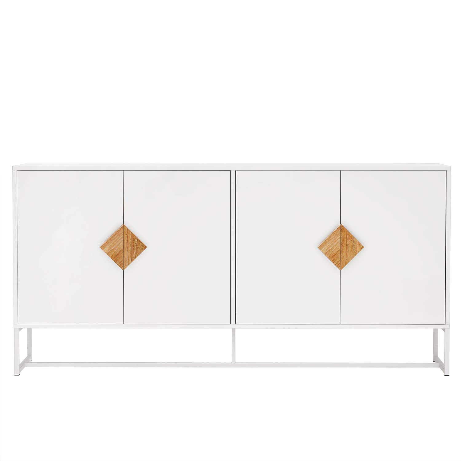 Stylish White Buffet Cabinet with Storage Doors - Modern Sideboard Cupboard for Dining Room, Living Room, Restaurant & Cafe | Perfect for Home Decor, Kitchen Storage & Hospitality Settings
