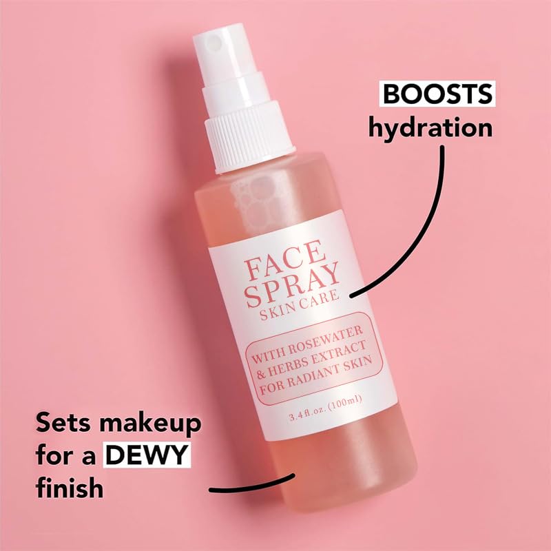 Rose & Mint Facial Moisturizing Spray Toner - Hydrating & Refreshing for Dry Skin - Perfect for Travel, Gym & Daily Skincare Routine