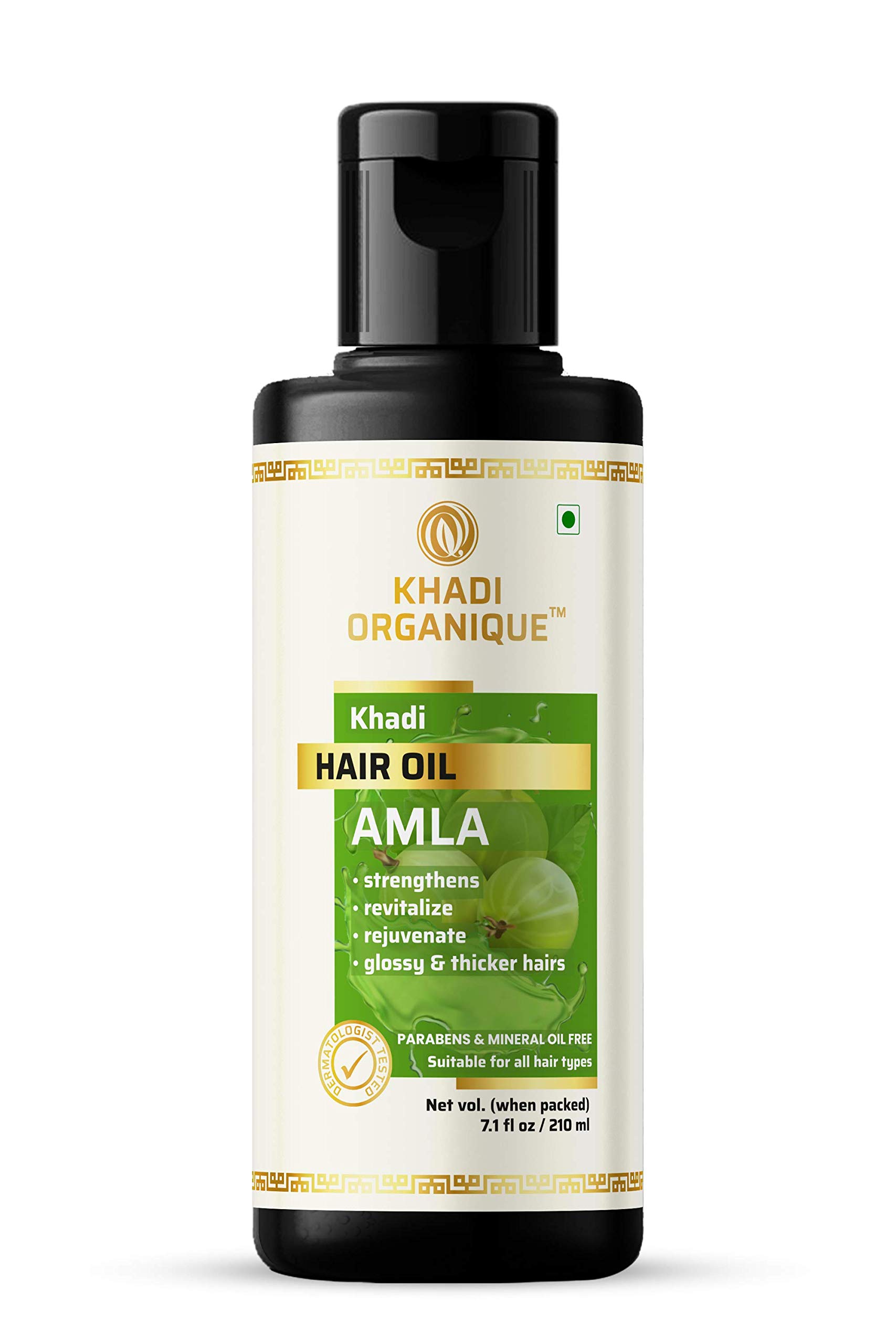 Khadi Organic Amla Hair Oil - 100% Natural & Chemical-Free for Hair Growth & Scalp Care - Perfect for Dry, Damaged Hair & Daily Nourishment