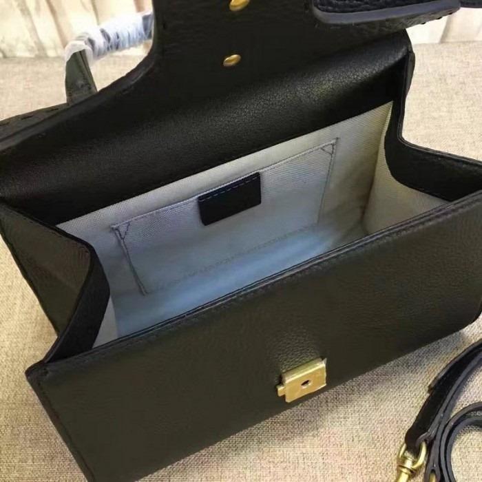 Gucci GG Marmont Small Top Handle Bag - Lightweight Leather Handbag in Black for Women | Perfect for Work, Evening Events & Everyday Use