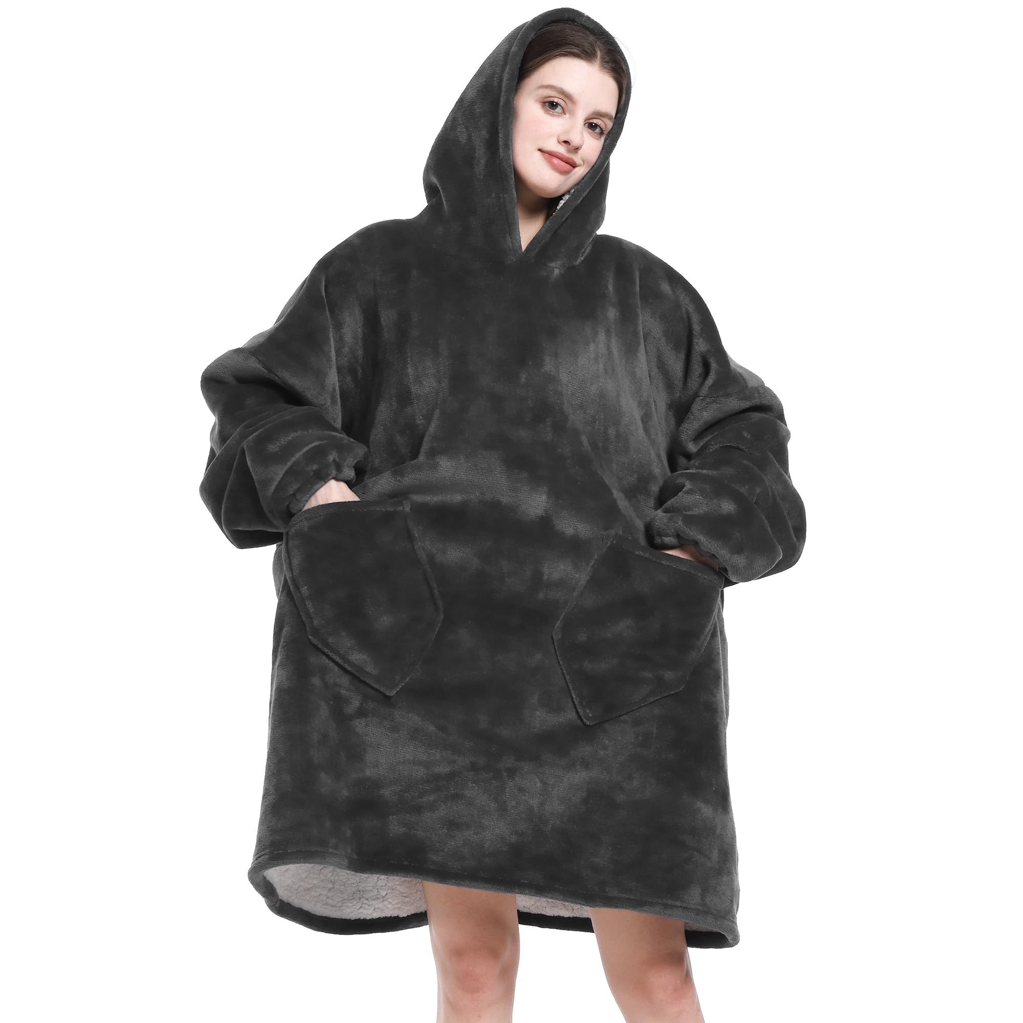 Sherpa Wearable Blanket Hoodie - Oversized Soft Plush Hooded Blanket for Adults | Warm Christmas & Birthday Gifts for Women & Teens | Perfect for Lounging, Netflix Nights & Winter Comfort