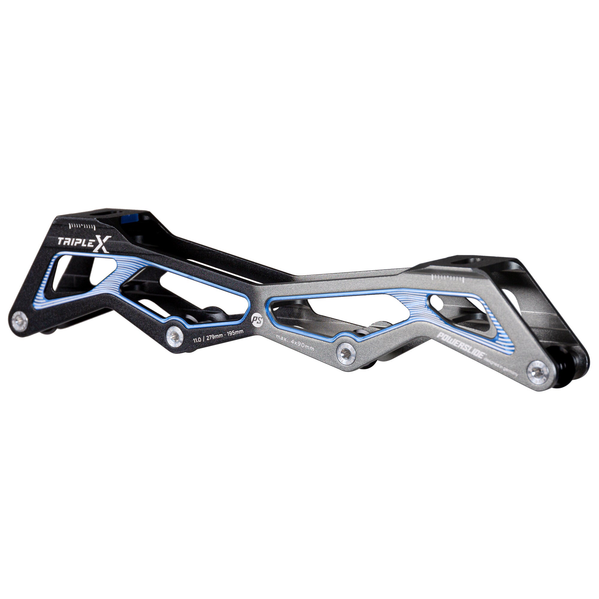 Triple X5 11.0/4x90 Black Blue Skate Wheels - 195mm High-Performance Inline Skating Wheels for Aggressive Street & Park Skating