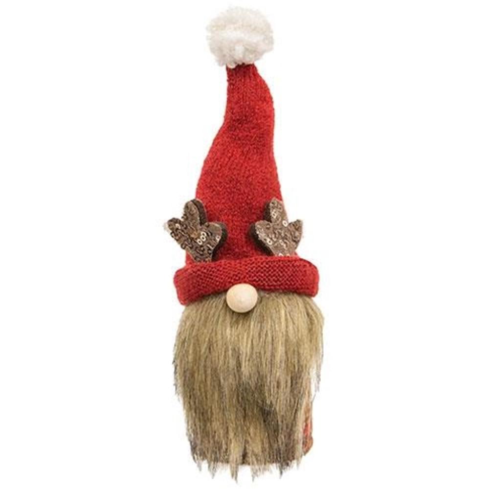 Handmade Red Reindeer Gnome Felted Christmas Decor - Perfect for Holiday Mantel, Tree Topper & Festive Home Decor