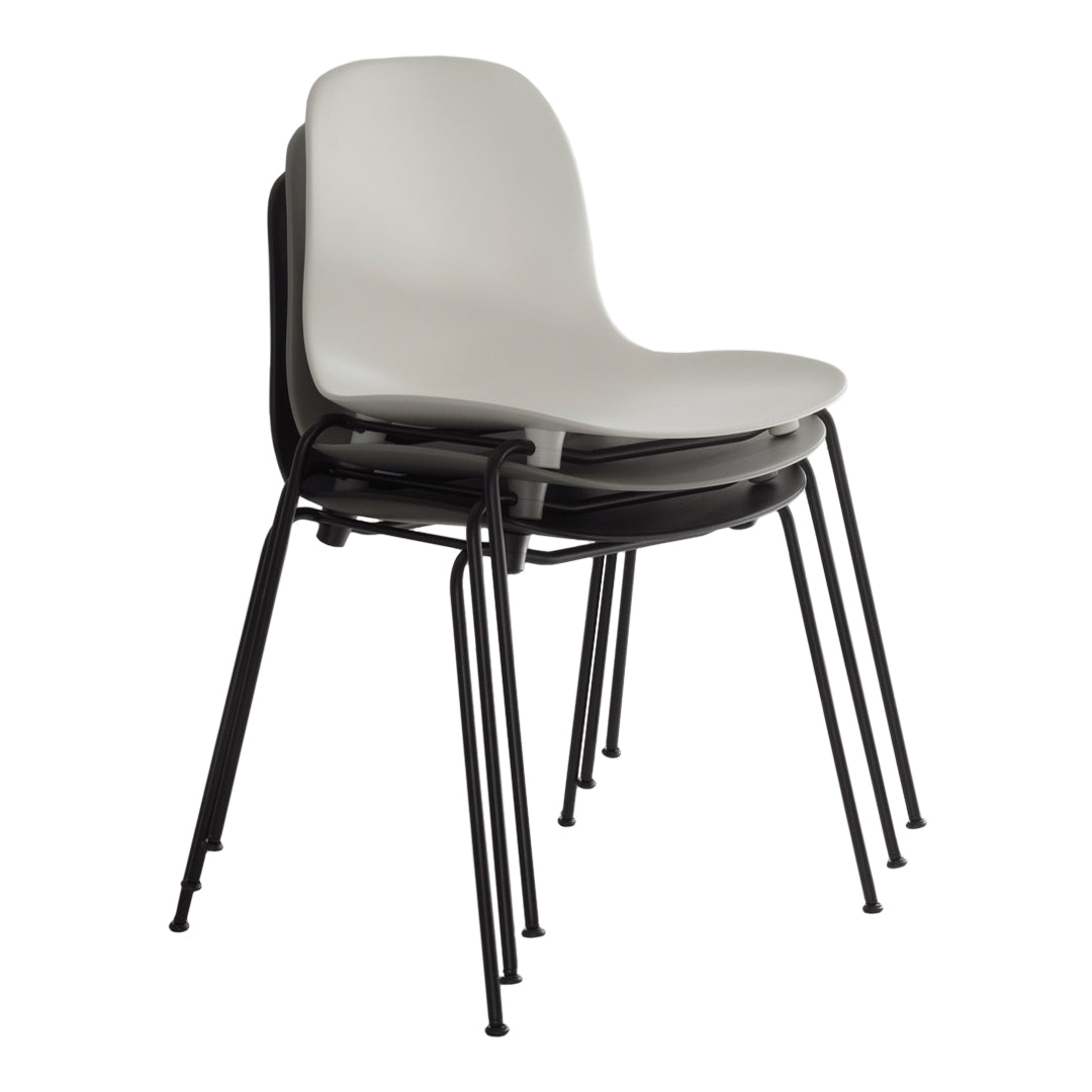 Modern Form Side Chair with Sturdy Metal Legs - Stackable Dining Chair for Kitchen, Restaurant & Office Use
