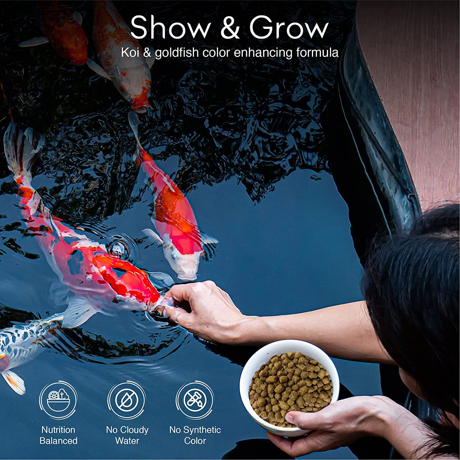 Premium BIG Kahuna Koi Fish Food 4lbs - High Protein 32% Floating Pellets (3/16