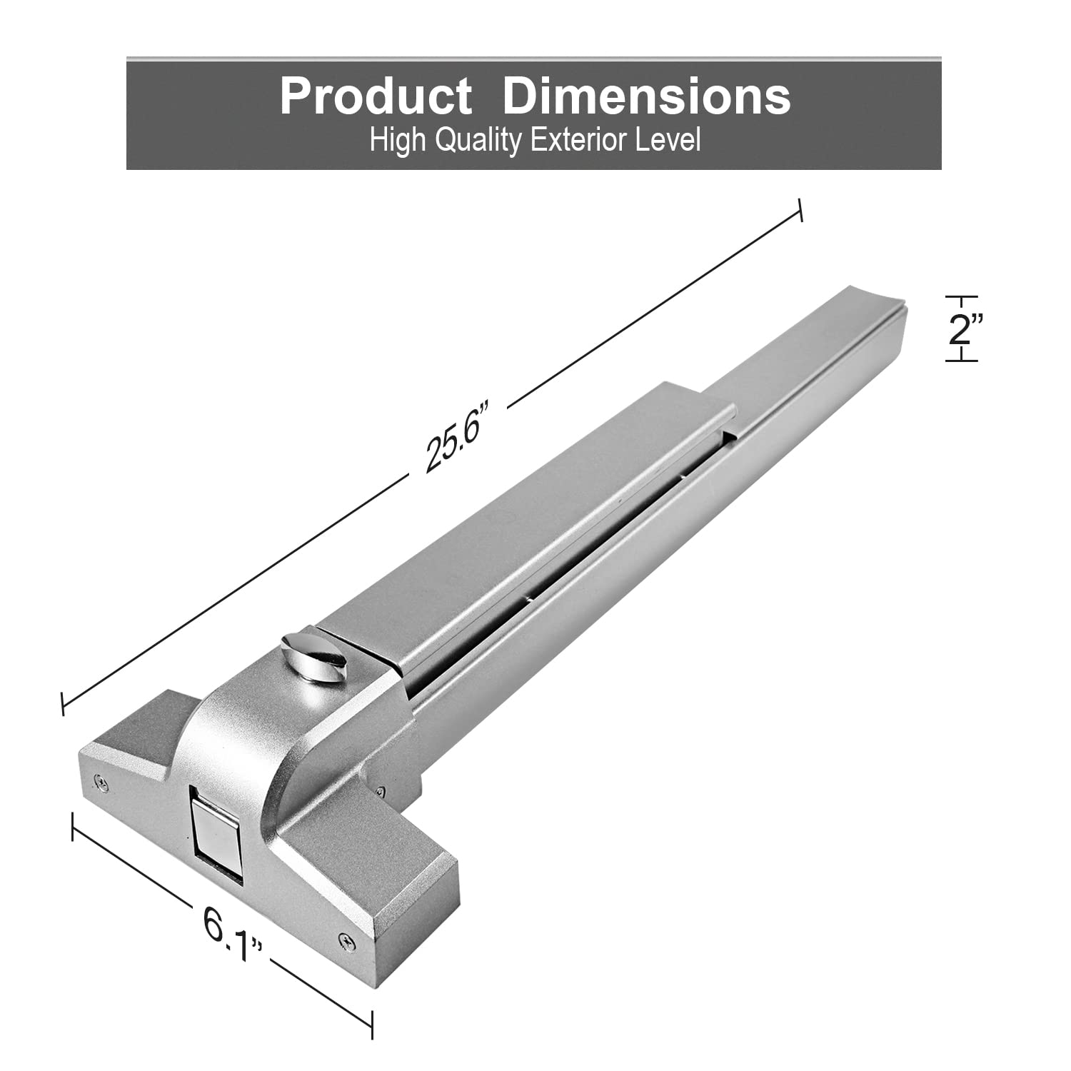 BST Stainless Steel Panic Exit Device with Exterior Lever - Commercial Emergency Push Bar for 28”-36” Metal/Wood Exit Doors | Durable Door Lock Hardware for Schools, Offices & Public Buildings