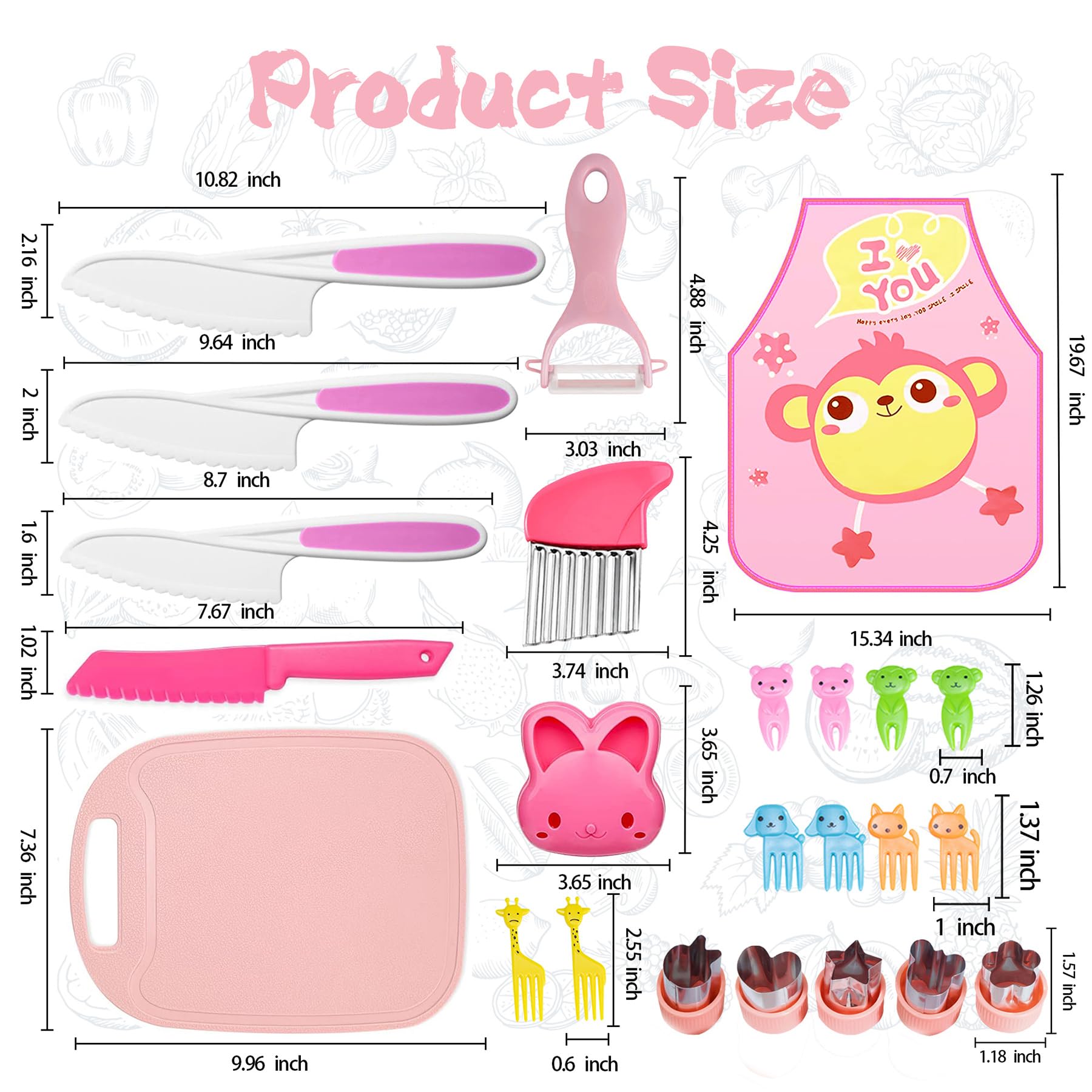 Montessori Toddler Kitchen Knife Set - Safe Plastic Serrated Edge Kids Knives with Cutting Board for Real Cooking - Perfect for Early Learning and Family Meal Prep