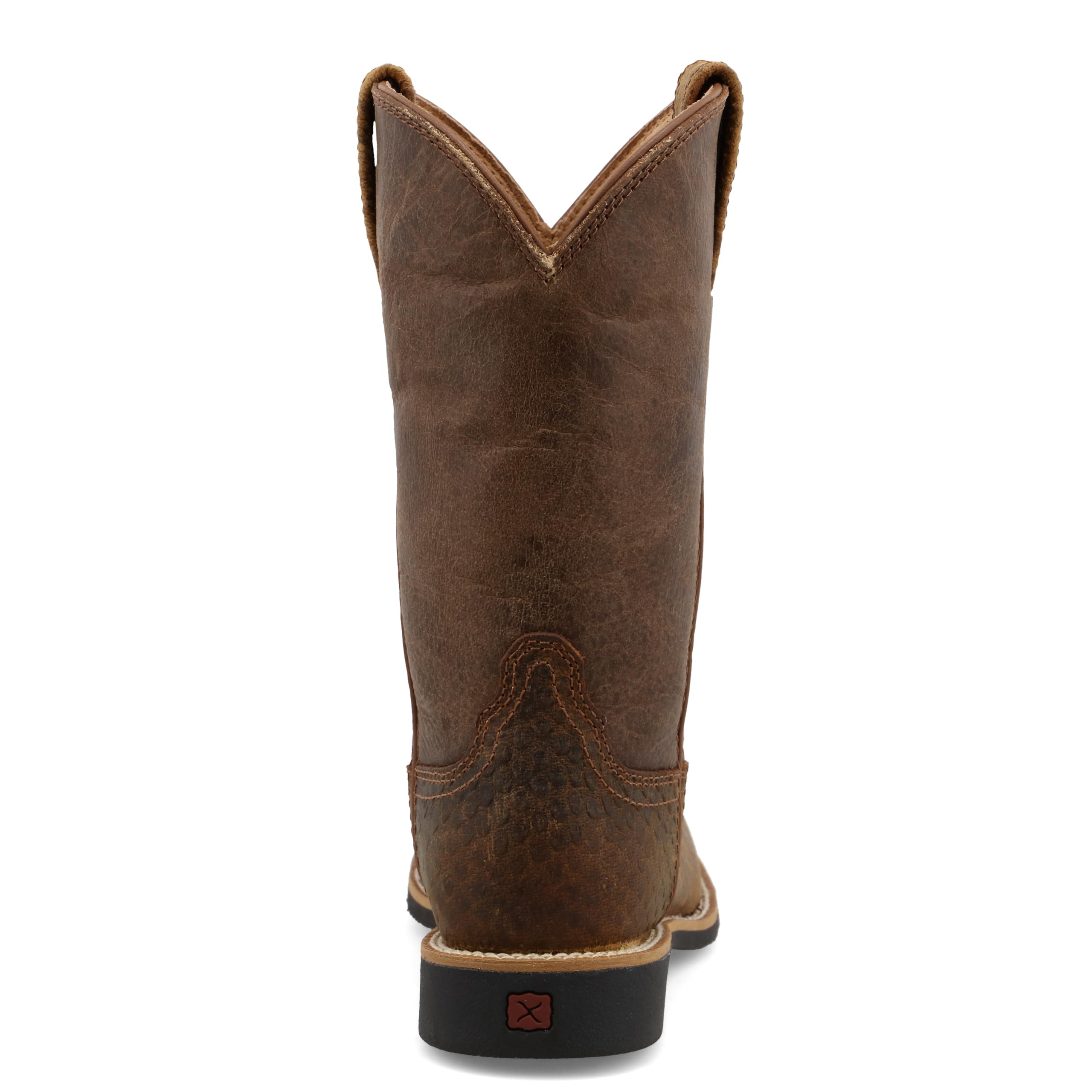 Twisted X Kids' Top Hand Western Boots - Wide Square Toe Cowboy Boots for Boys & Girls in Tan & Chocolate (Size 4 M) - Perfect for Rodeo, School & Outdoor Play