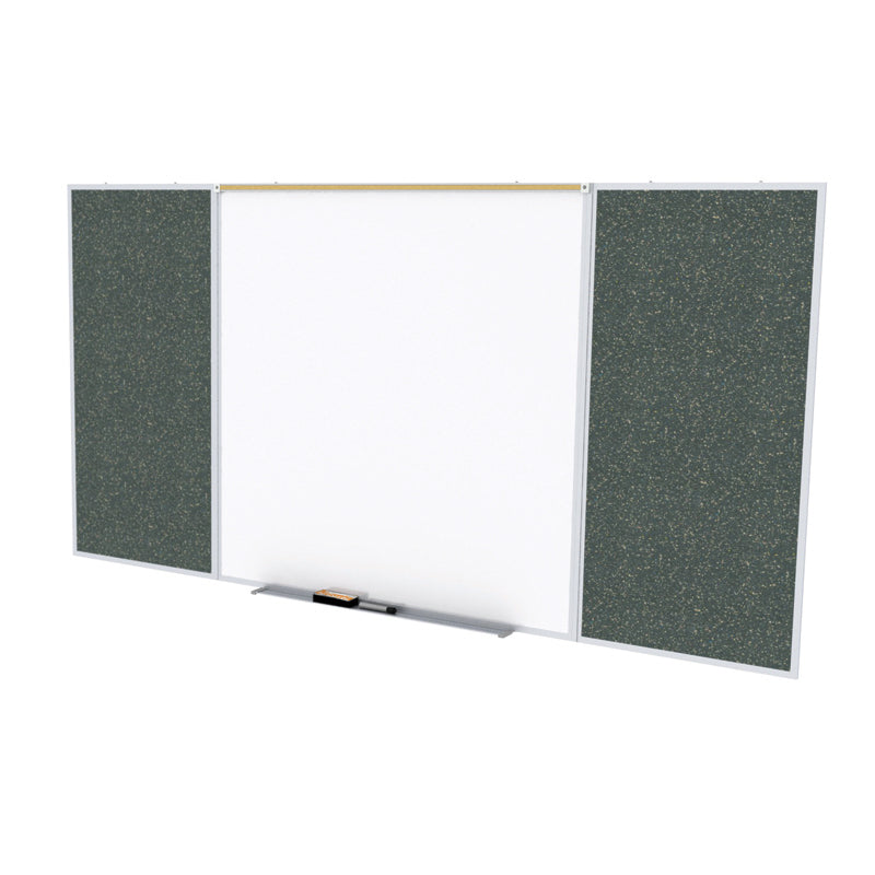 Porcelain Magnetic Whiteboard & Recycled Rubber Bulletin Board Combo with Aluminum Frame - Perfect for Office, Classroom, and Home Organization