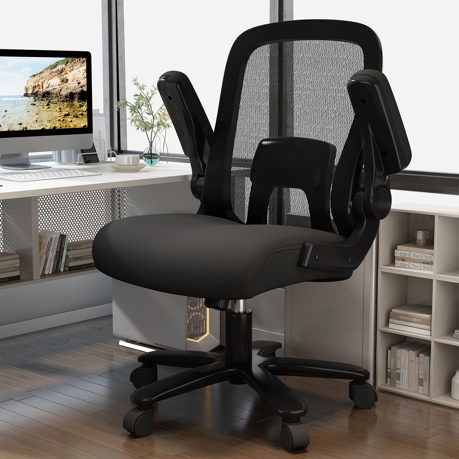 Big and Tall Office Chair 500 lbs - Heavy Duty Ergonomic Desk Chair with Adjustable Lumbar Support & Wide Mesh Seat - Oversized Black Computer Chair for Heavy People - Perfect for Home Office, Gaming, and Long Work Sessions