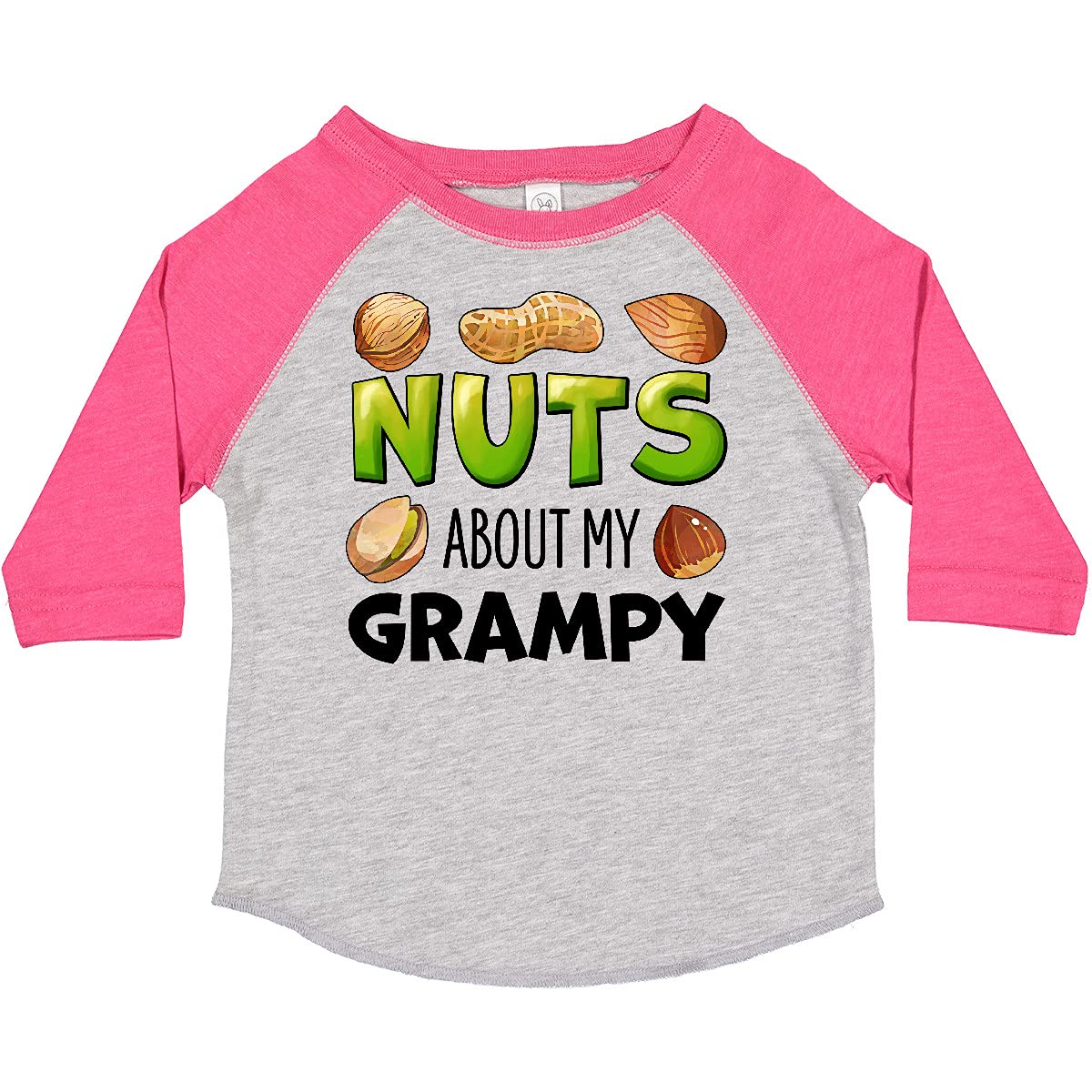 Inktastic 'Nuts About My Grampy' Peanut, Almond, Pistachio Toddler T-Shirt - Cute Casual Outfit for Grandparents Day, Family Reunions & Playdates