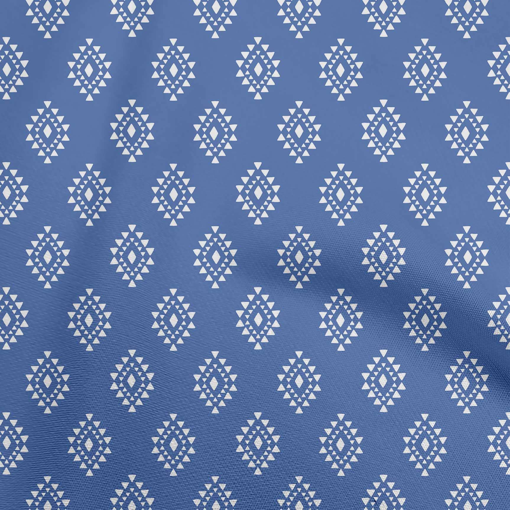 oneOone Rayon Blue Tribal Print Fabric by The Yard - 56 Inch Wide Soft Draping Material for Dresses, Skirts & Boho Fashion | Perfect for DIY Sewing Projects & Home Decor
