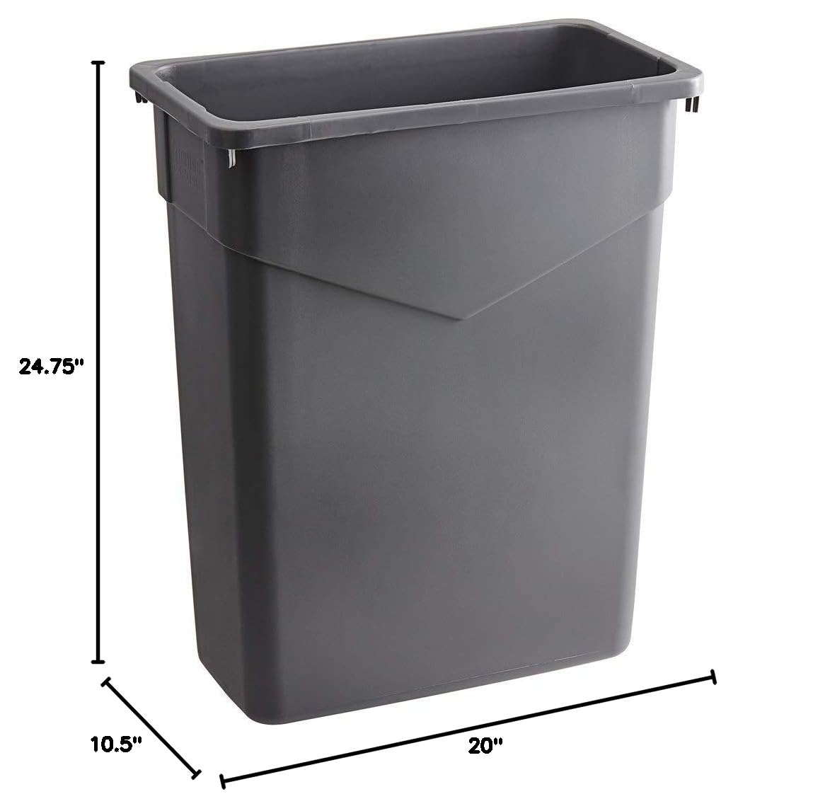 PRO&Family 60 Qt. Slim Rectangular Trash Can with Lid - 15 Gallon / 57 Liter Kitchen Garbage Bin, Includes Trash Bags - Perfect for Home, Office, and Recycling Use