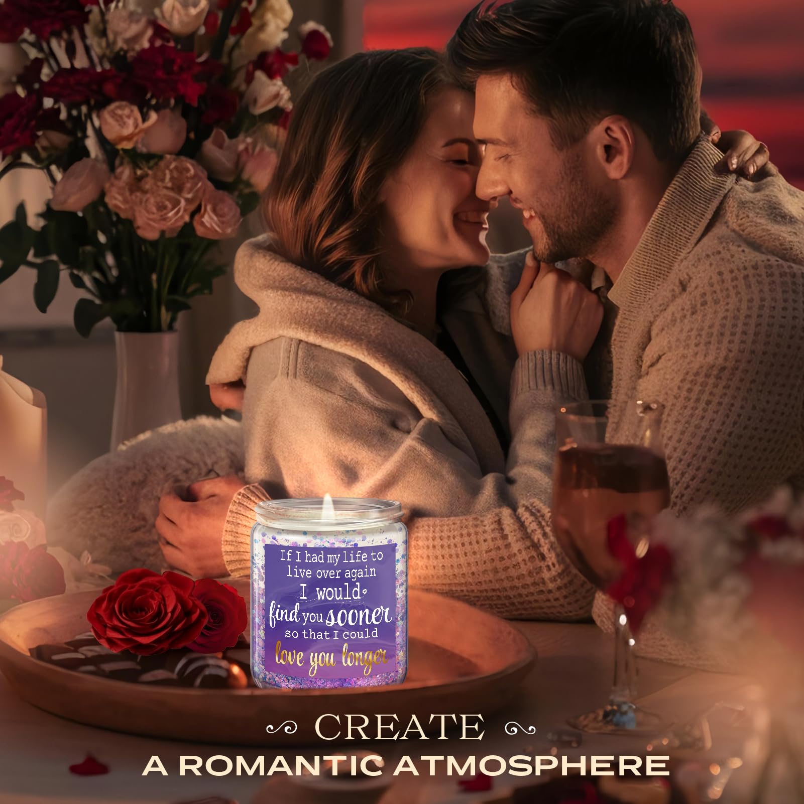 Romantic Lavender Scented Candle 7oz - Perfect Anniversary, Christmas & Birthday Gift for Women, Men, Wife, Husband, Boyfriend, Girlfriend - Ideal for Relaxation, Spa Nights & Home Decor