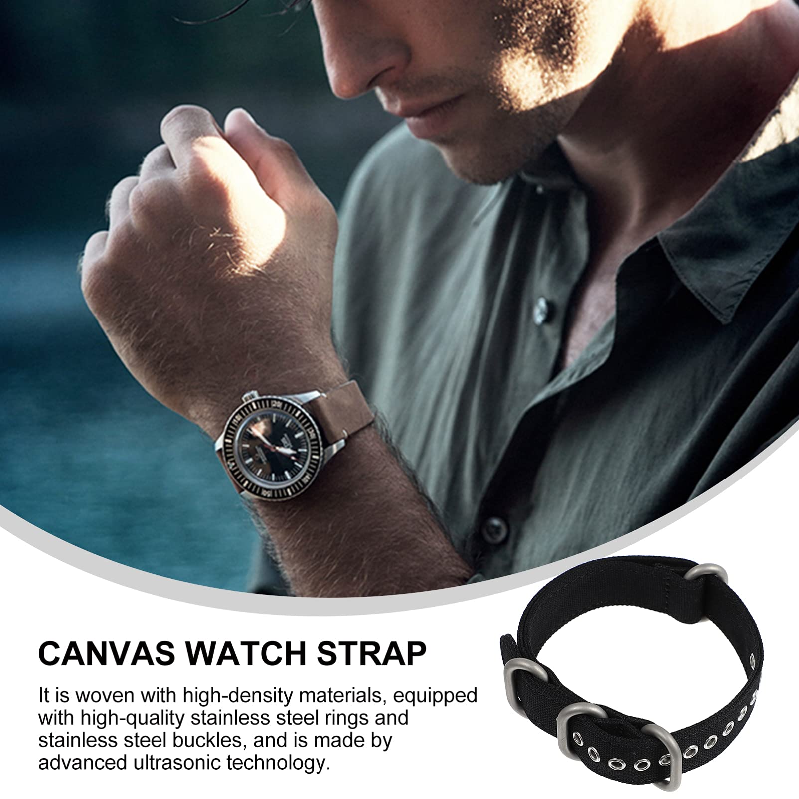 Hemobllo Canvas Watch Band - Stylish Replacement Strap for Smartwatches, Perfect for Casual & Office Wear