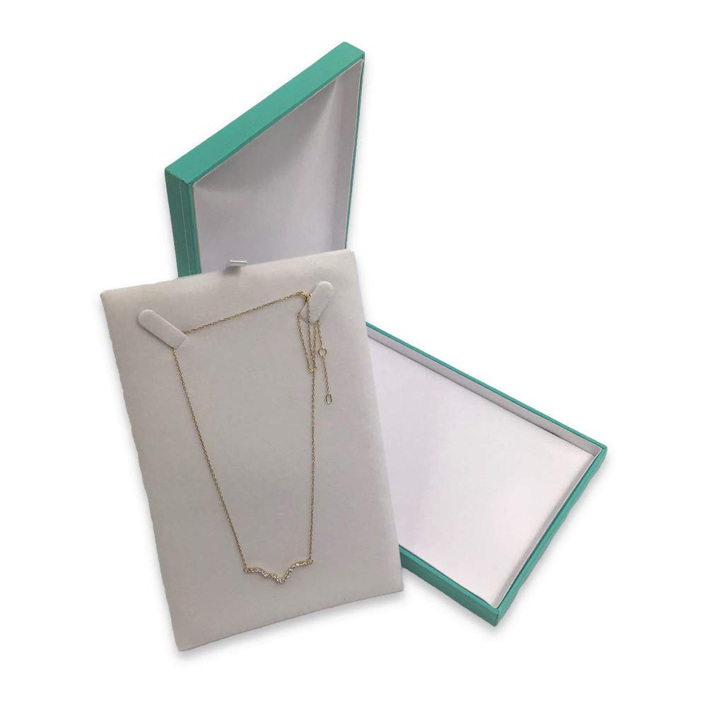 Premium Teal Blue Faux Leatherette Jewelry Gift Box with Matching Packer Box - Elegant Necklace Packaging for Women's Jewelry, Wedding Gifts & Special Occasions