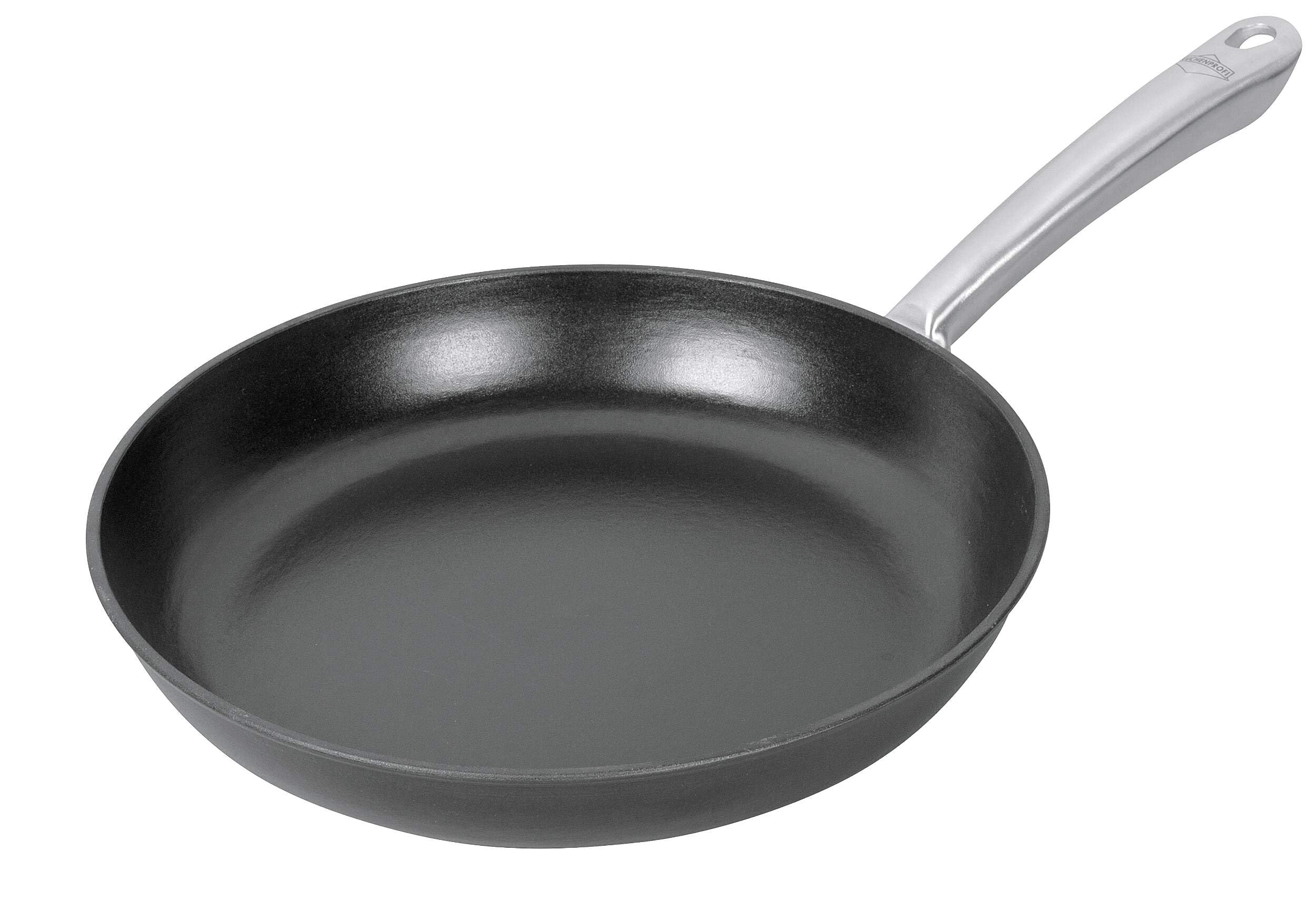 Premium 28cm Black Cast Iron Frying Pan - 28 x 28 x 4.5 cm Heavy Duty Skillet for Searing, Baking & Stovetop Cooking - Perfect for Steak, Eggs, Pancakes & Camping