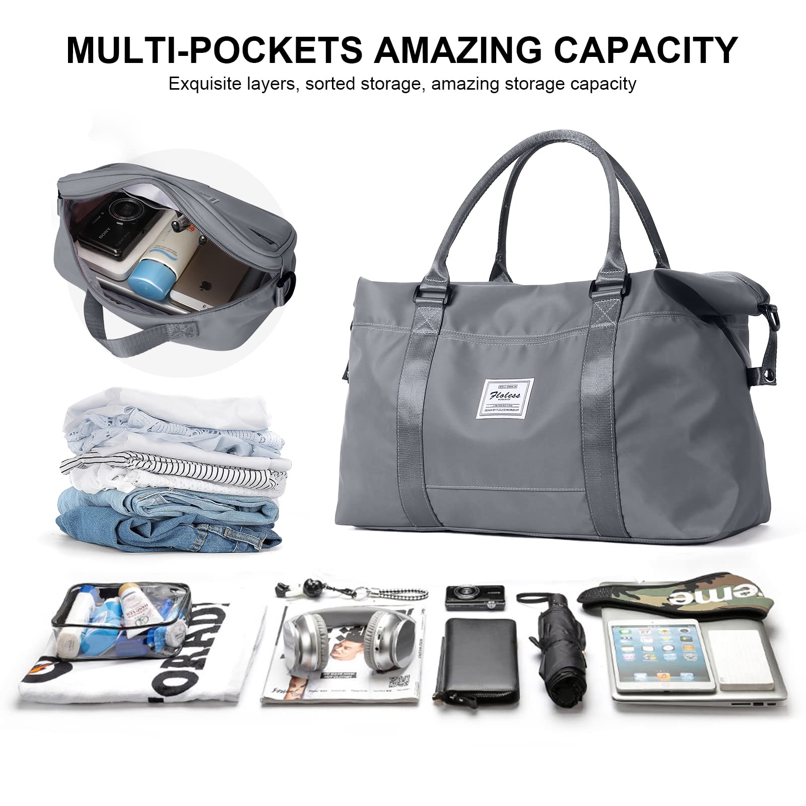 **Durable Travel Duffel Bag for Women - Waterproof Sports Tote & Gym Bag, Lightweight Shoulder Weekender Overnight Bag - Perfect for Workouts, Travel, and Weekend Getaways**