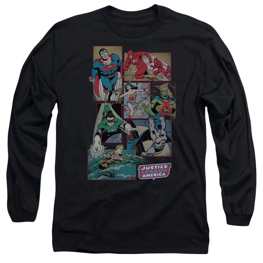DC Justice League Graphic Long-Sleeve T-Shirt for Men & Women | Superhero Comic Tee | Casual Wear, Cosplay & Gift for Fans