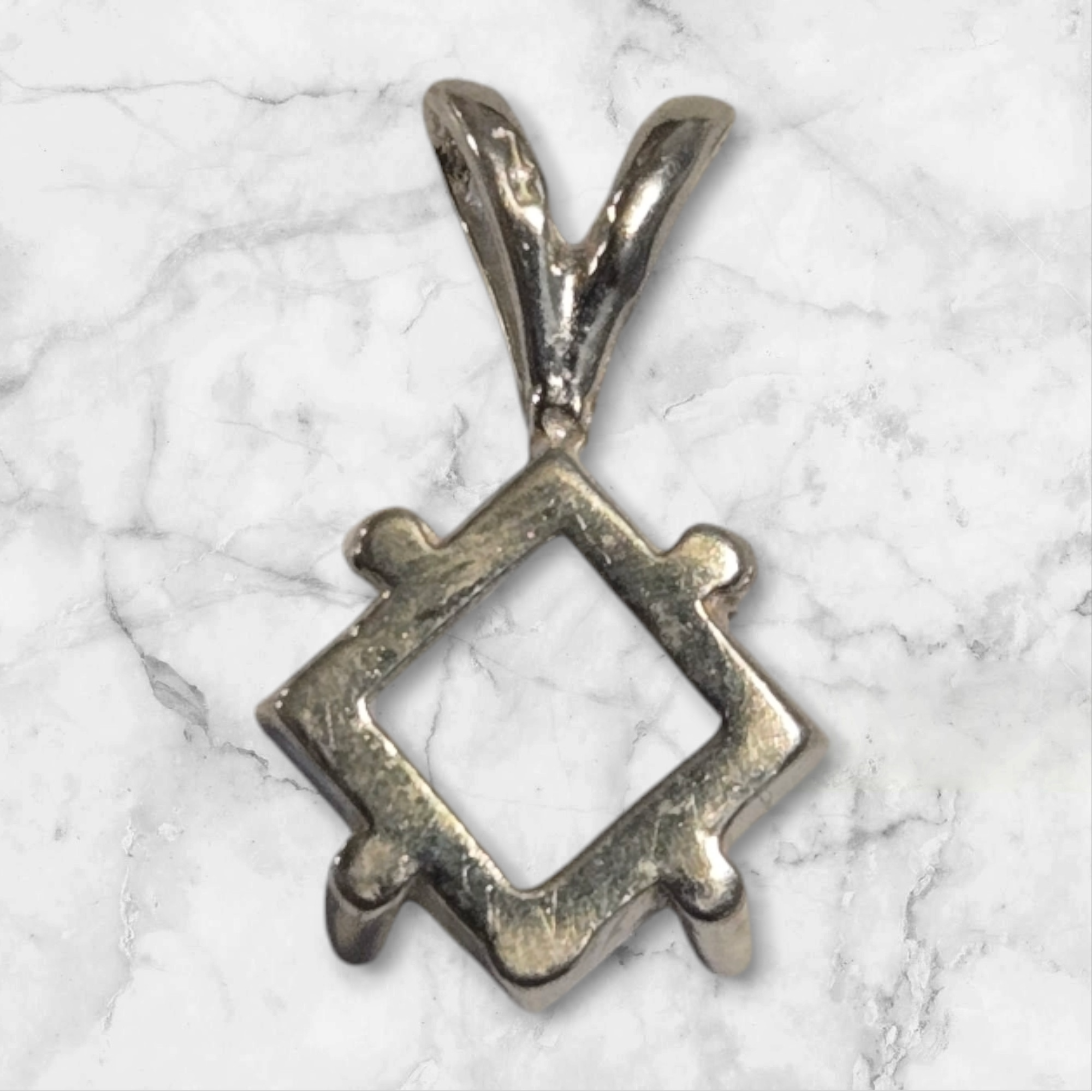 Premium 4mm & 12mm Square Pendant Settings - Solid Sterling Silver or 14k Gold - Handcrafted in USA - Perfect for Necklaces, Bracelets & Jewelry Making