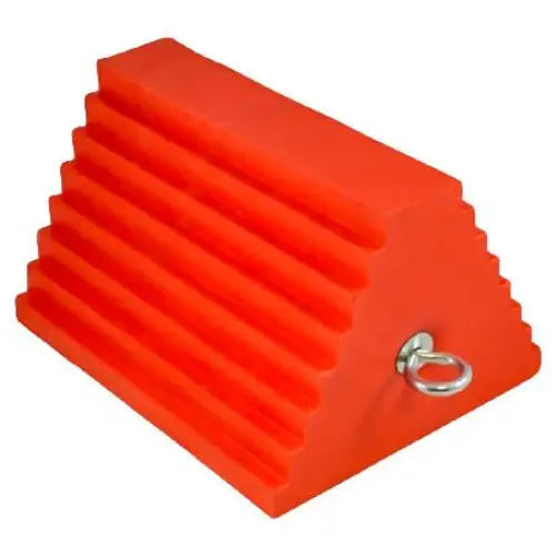 AME 15324 Heavy-Duty Urethane Wheel Chock - Orange (Pair) for Truck, RV & Trailer Parking Safety | Non-Slip, Weather-Resistant Design