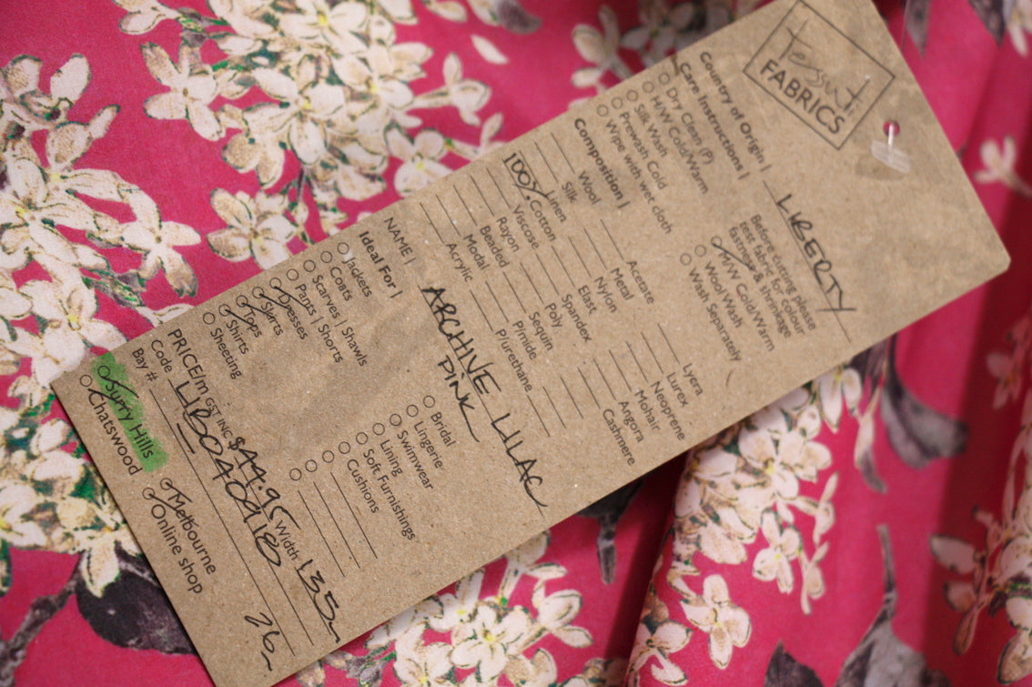 Liberty of London Archive Lilac Pink Floral Print Fabric - Perfect for Dresses, Scarves & Home Decor