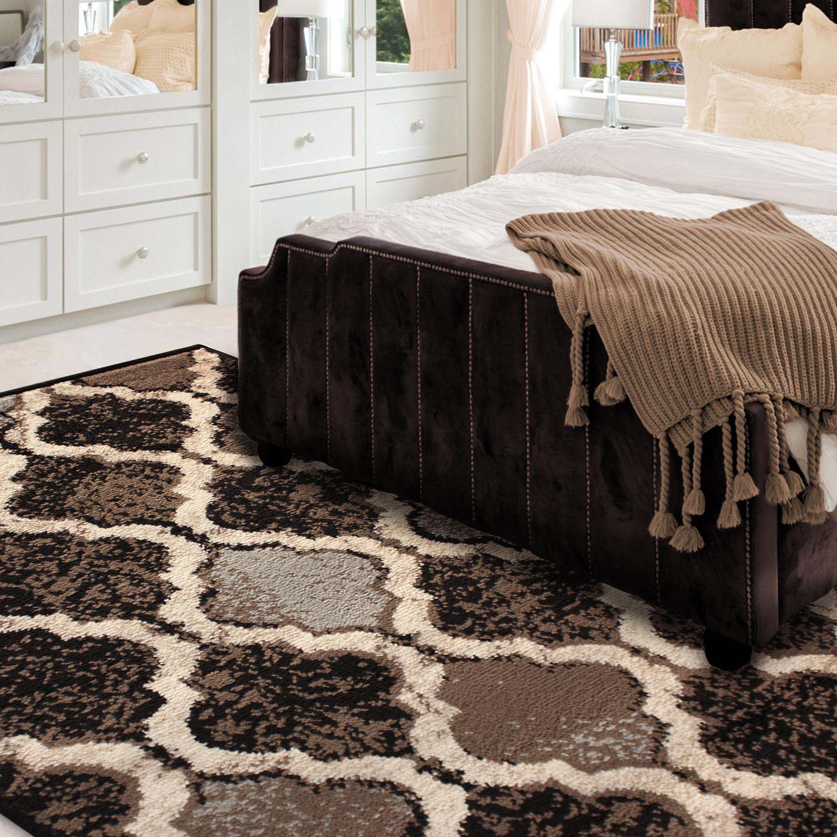Viking Geometric Trellis Indoor Area Rug & Runner - Non-Slip Boho Chic Carpet for Living Room, Bedroom, Hallway - Perfect for Nordic Home Decor & Cozy Spaces